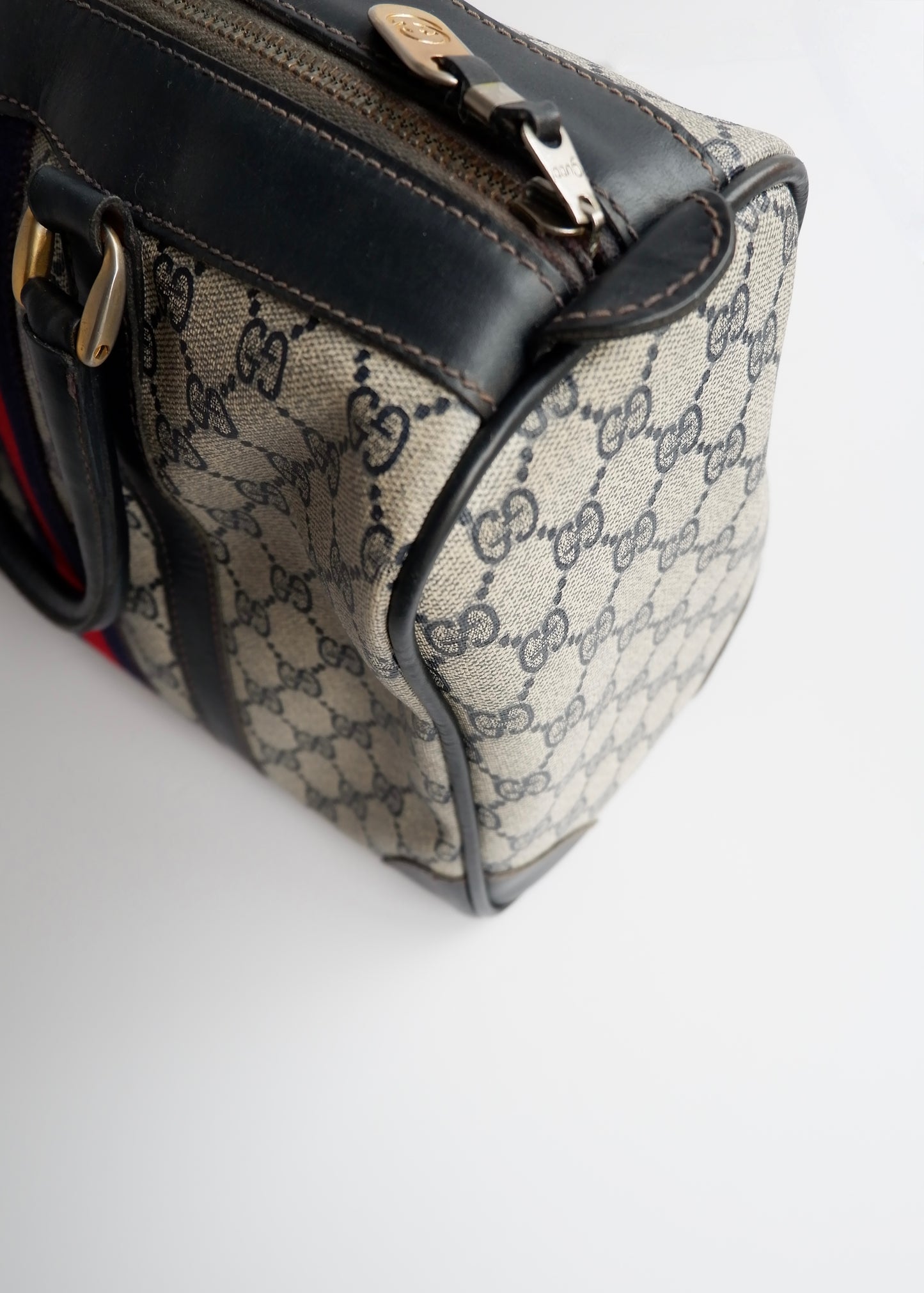 Authentic Preowned Vintage Gucci Navy Boston Bag