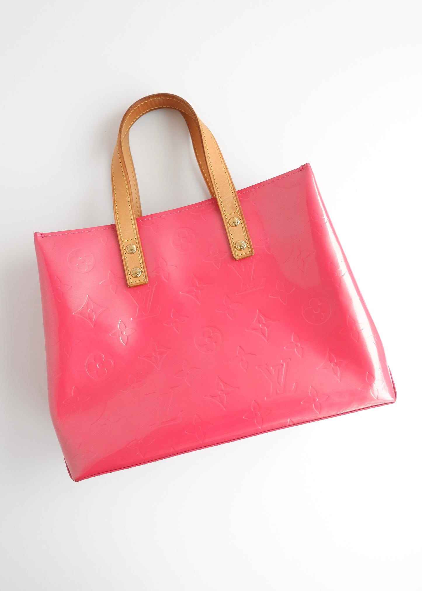 Authentic Preowned Louis Vuitton Monogram Framboise Vernis Reade Handbag