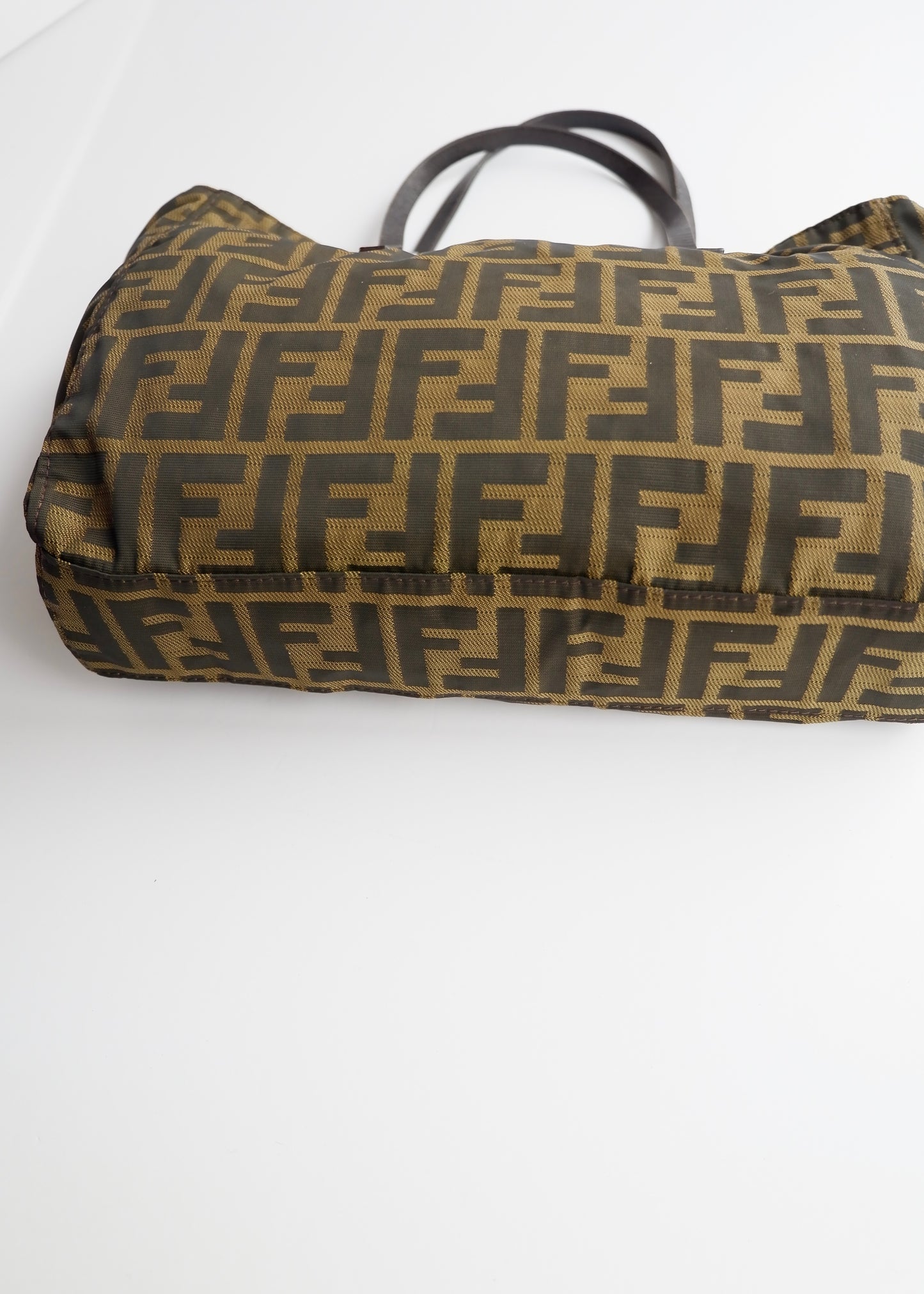 Authentic Preowned Vintage Fendi Brown Zucca Canvas Handbag