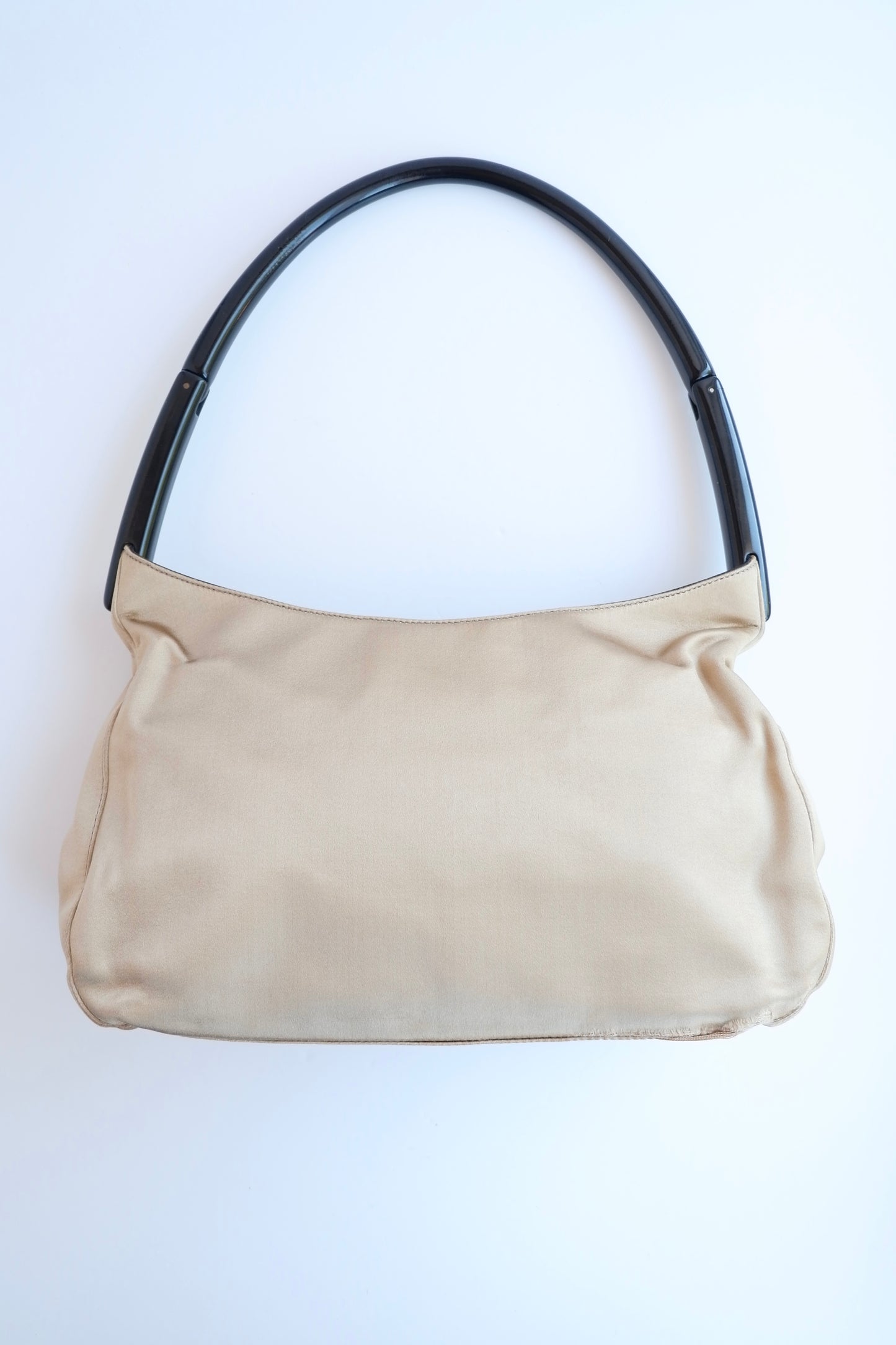 Authentic Preowned Vintage Prada Champagne Satin Shoulder Bag