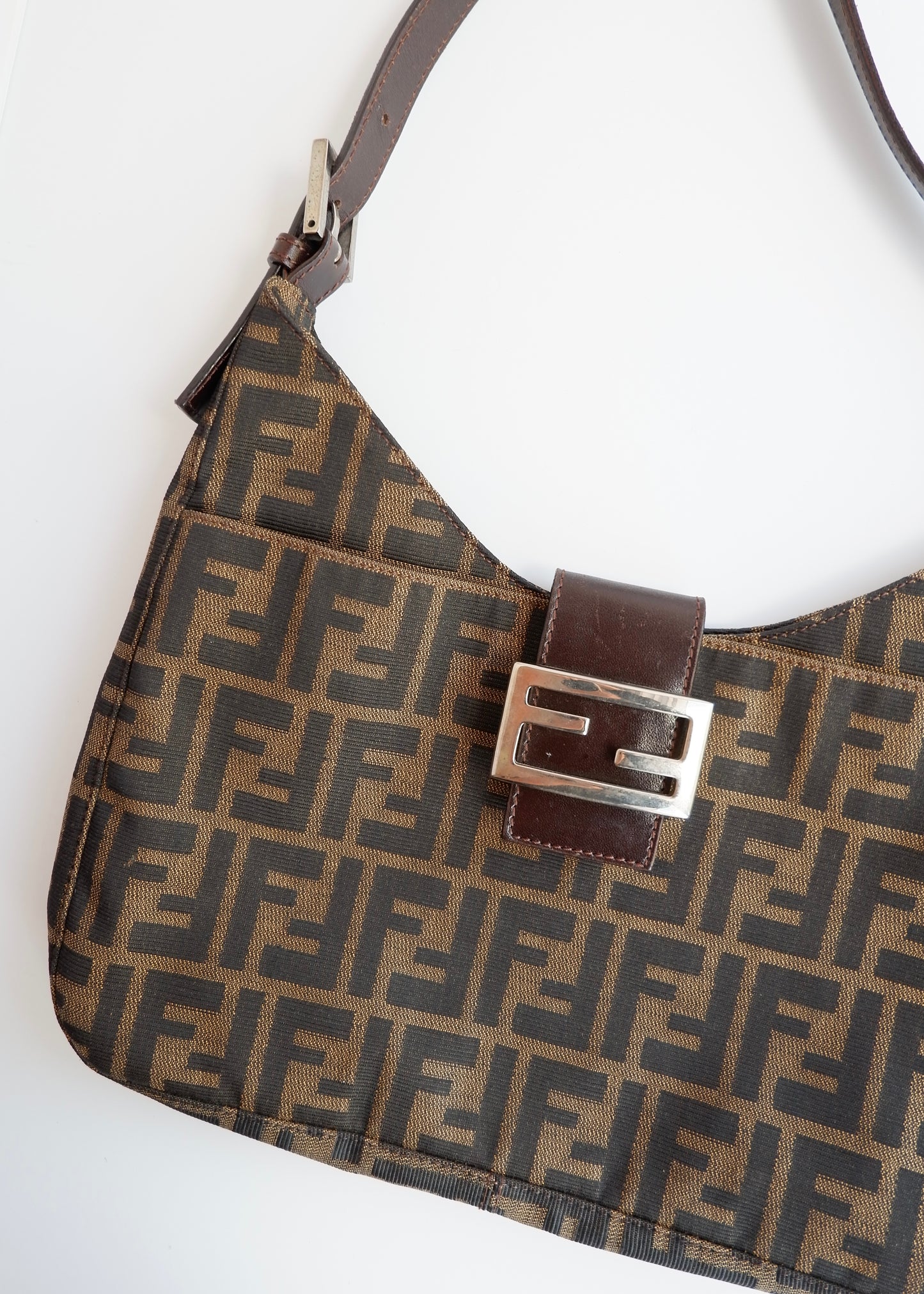 Authentic Preowned Fendi Brown Zucca Shoulder Bag