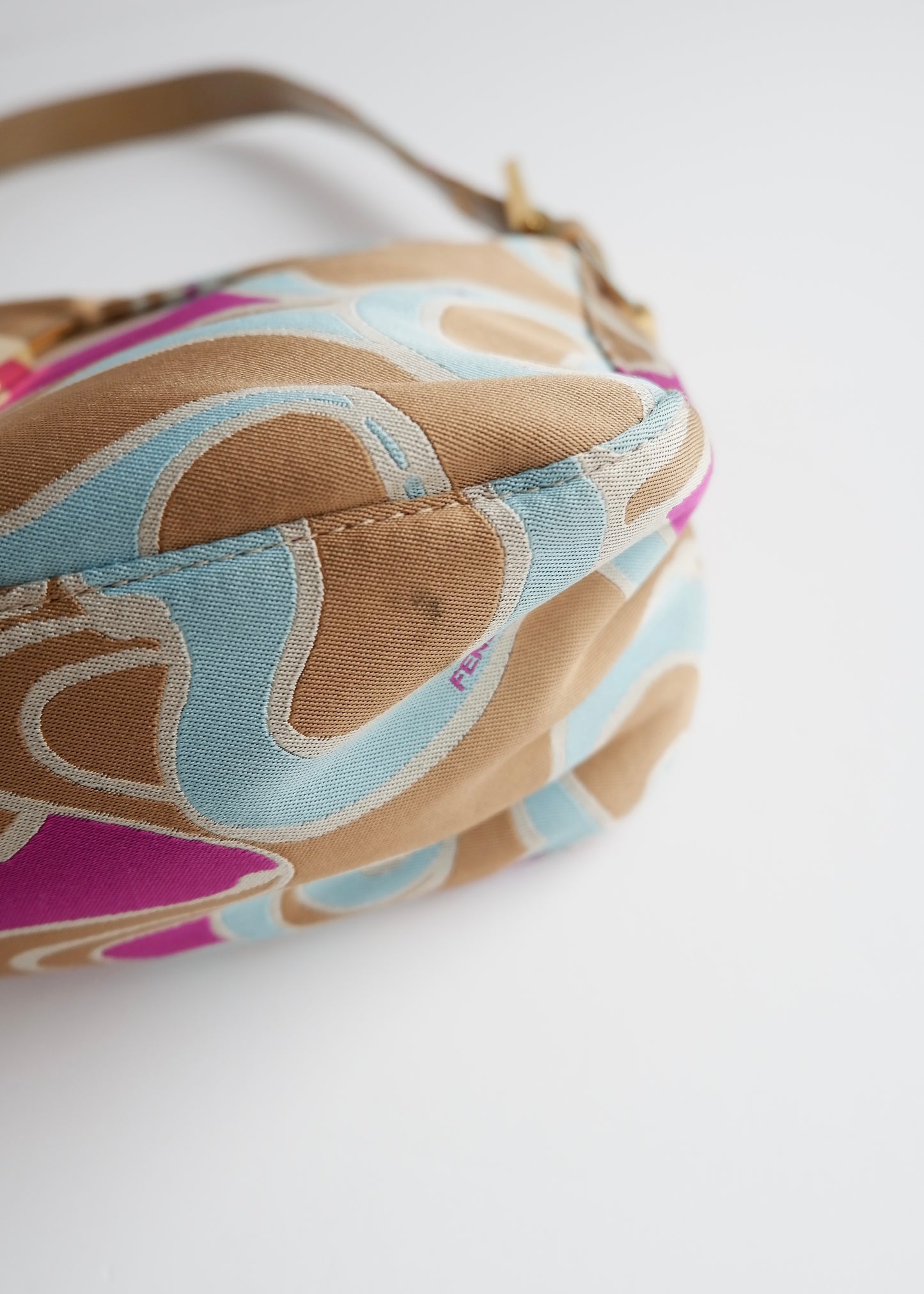 Authentic Preowned Fendi Psychedelic Swirl Multi Color Baguette Shoulder Bag