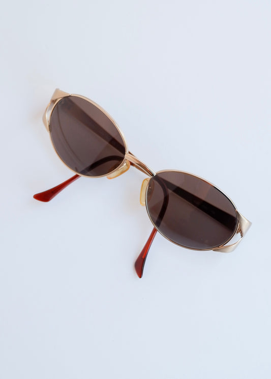 Authentic Preowned Vintage Yves Saint Laurent Gold Metal Frame Sunglasses