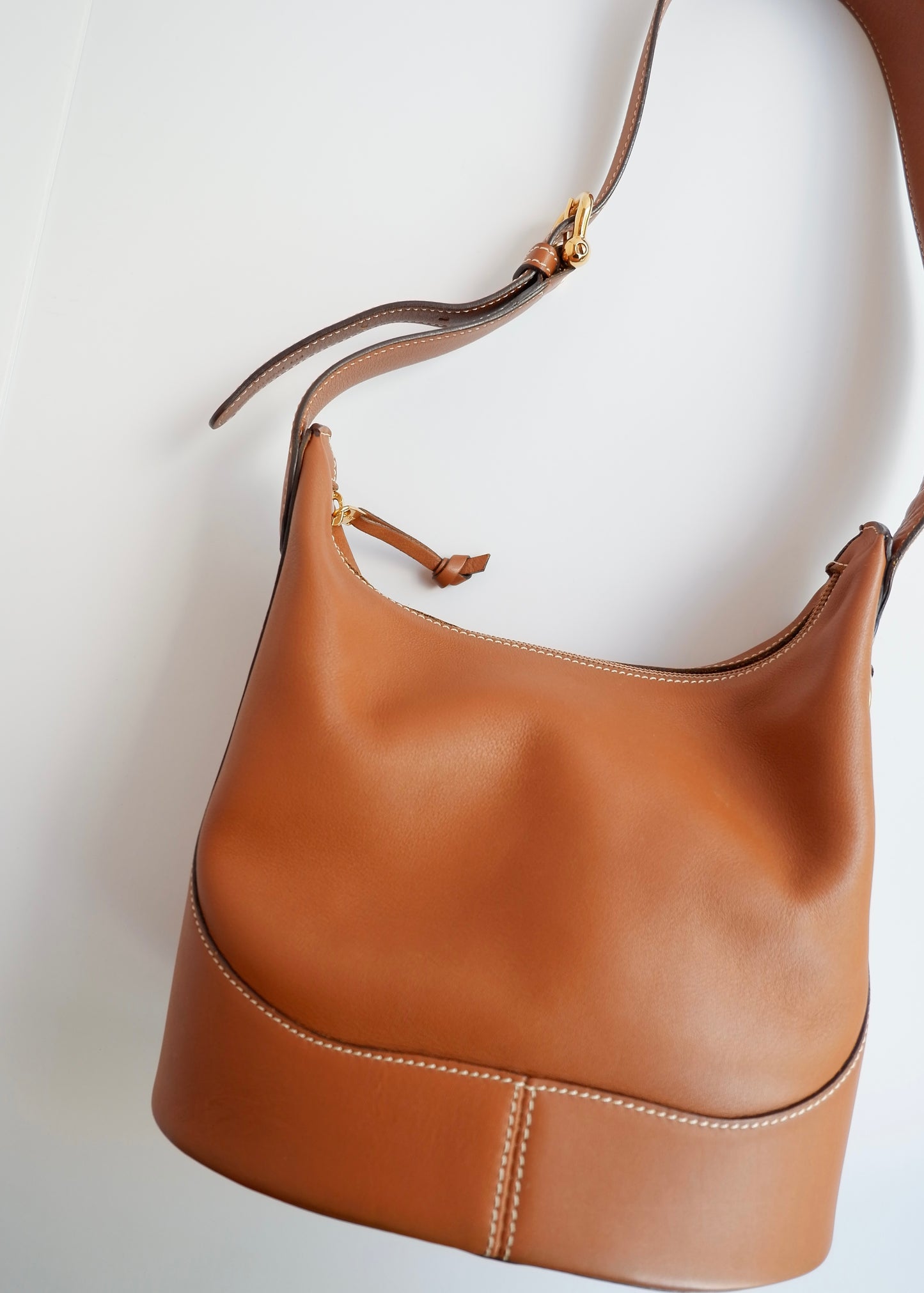 Authentic Preowned Vintage Loewe Chestnut Brown Leather Shoulder Bag