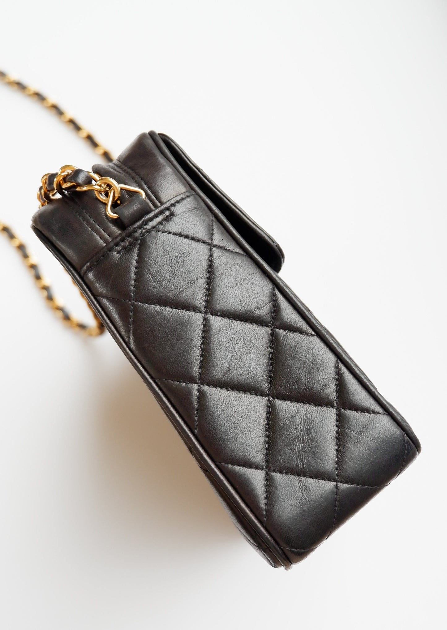 Authentic Preowned Vintage Chanel Black Lambskin Camera Bag GHW