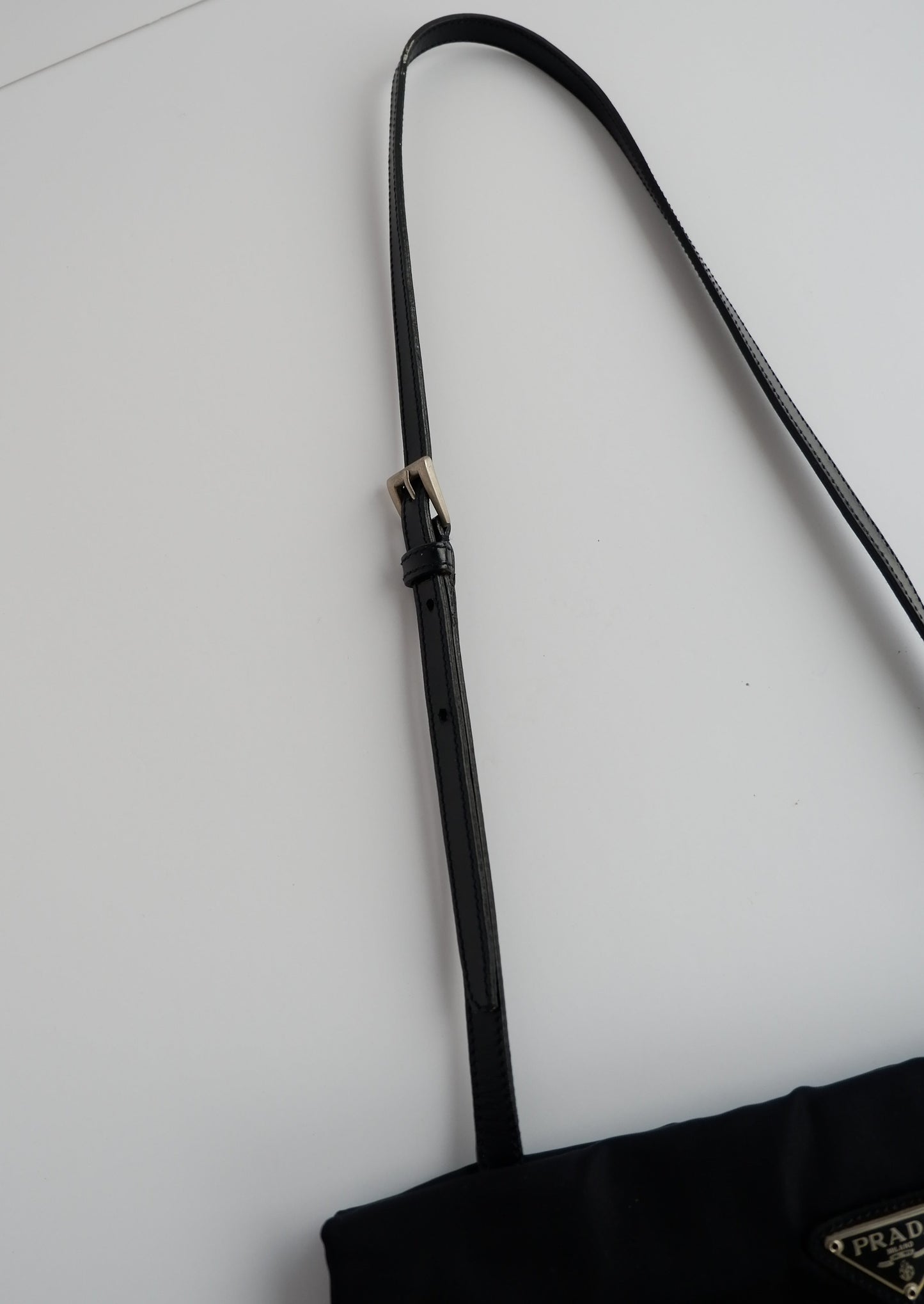 Authentic Preowned Prada Black Nylon/ Leather Long Strap Shoulder Bag