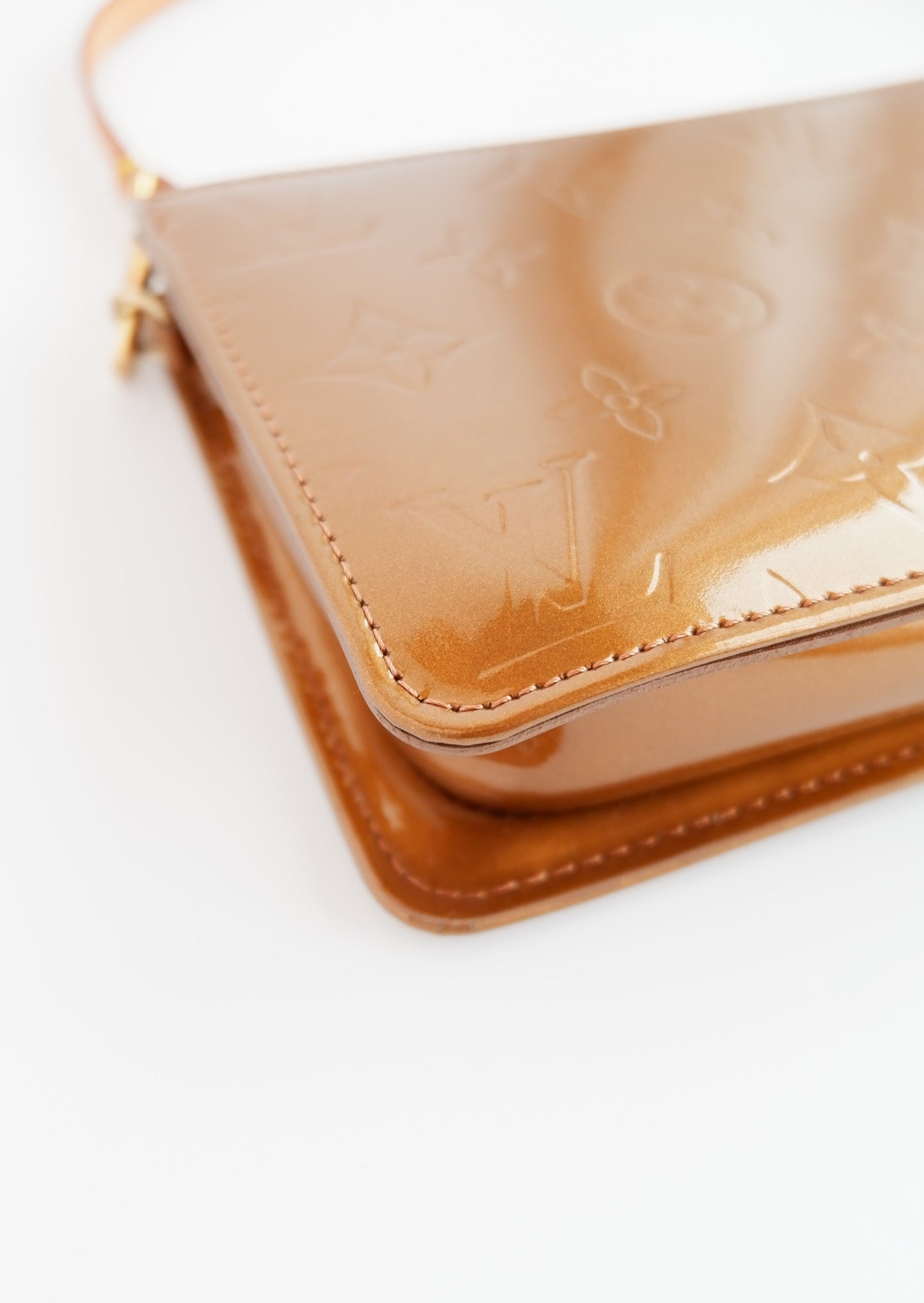 Authentic Preowned Louis Vuitton Gold Monogram Vernis Lexington Pochette