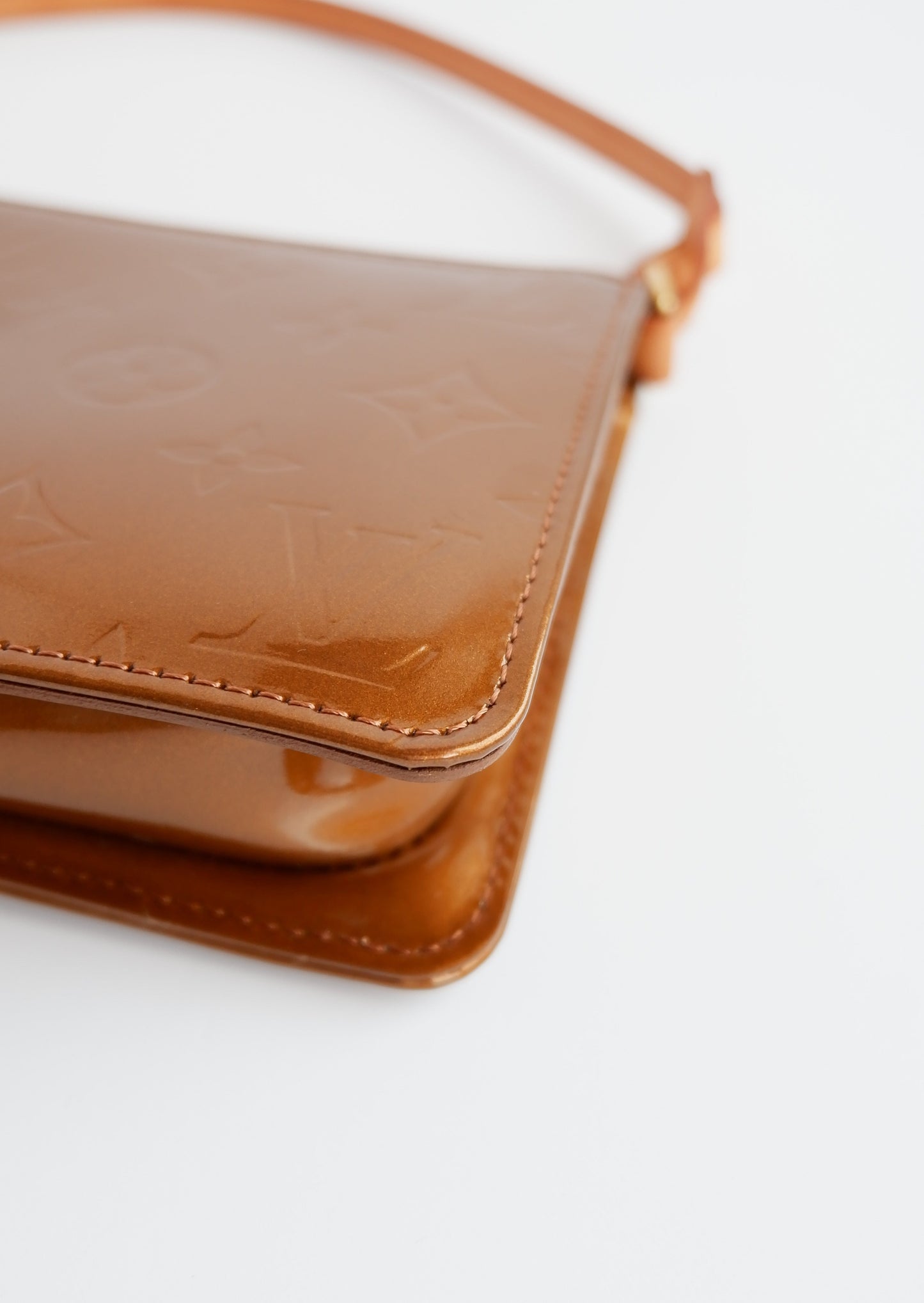 Authentic Preowned Louis Vuitton Gold Monogram Vernis Lexington Pochette