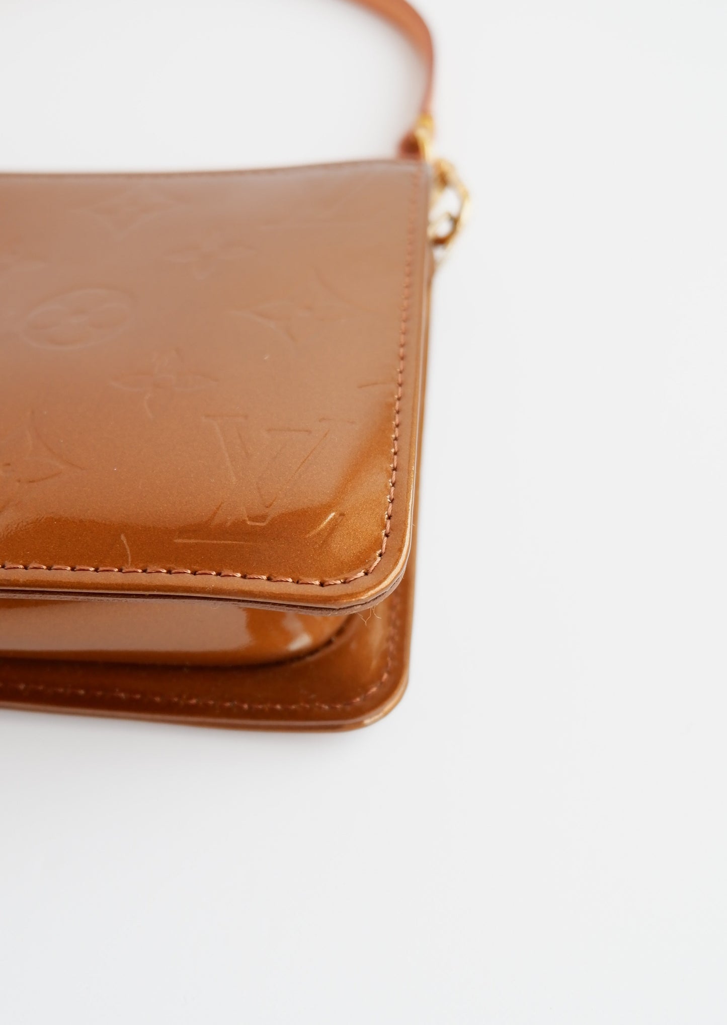 Authentic Preowned Louis Vuitton Gold Monogram Vernis Lexington Pochette