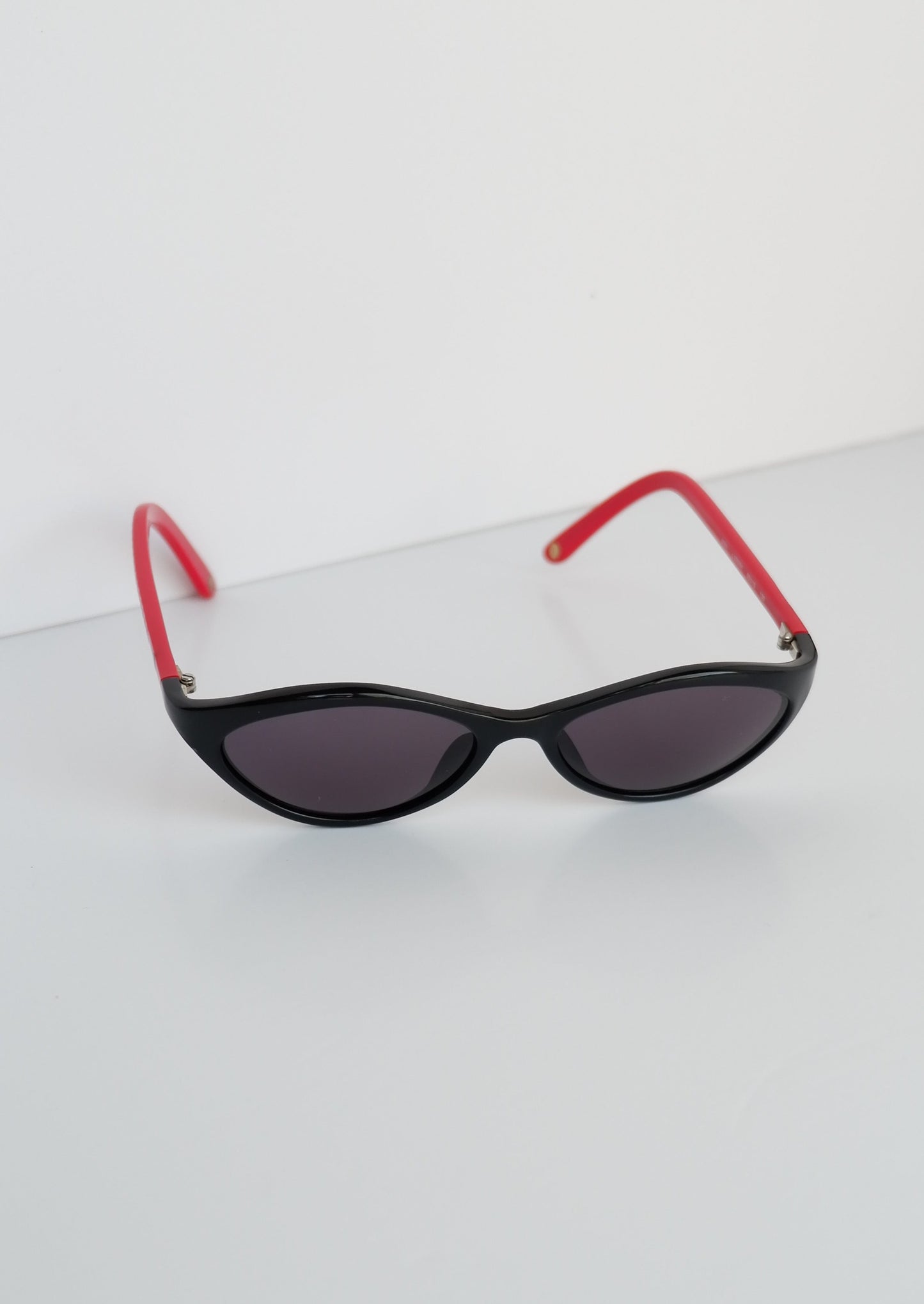 Authentic Preowned Vintage Chanel Black/Red Mini Cat Eye Sunglasses