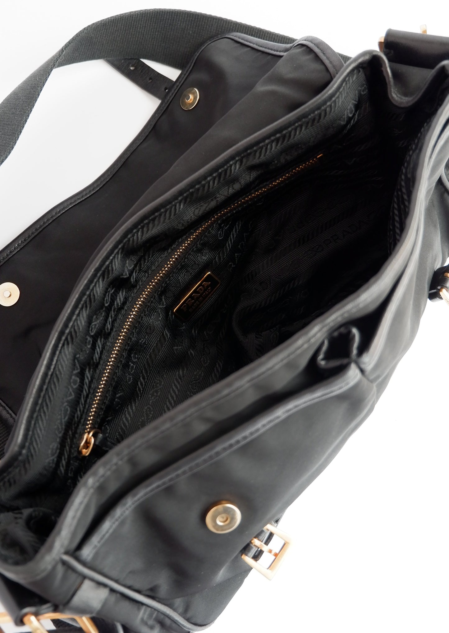 Authentic Preowned Prada Black Nylon/Leather Messenger Bag