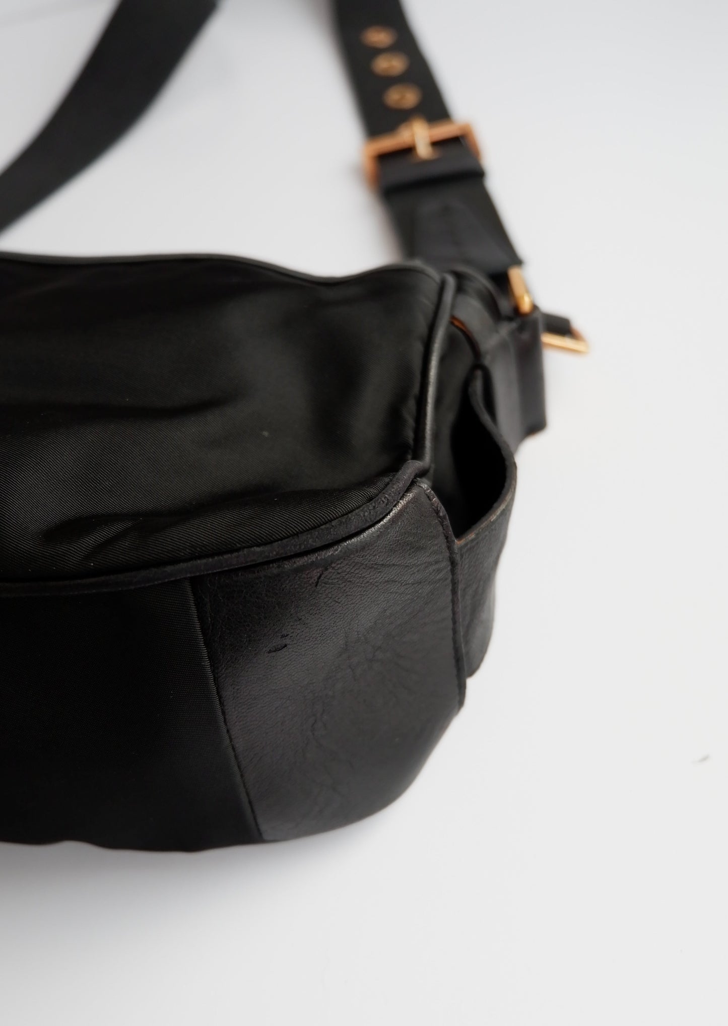 Authentic Preowned Prada Black Nylon/Leather Messenger Bag