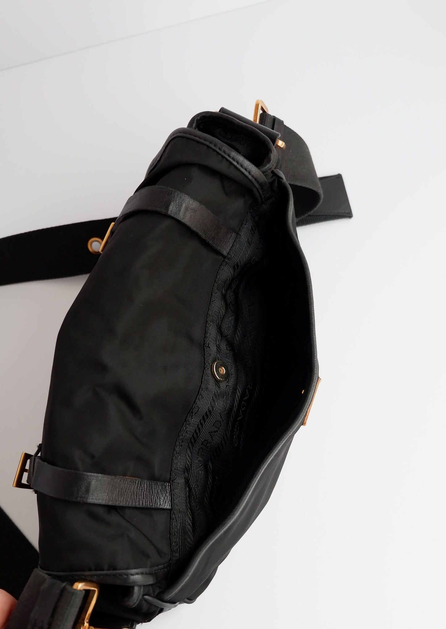 Authentic Preowned Prada Black Nylon/Leather Messenger Bag