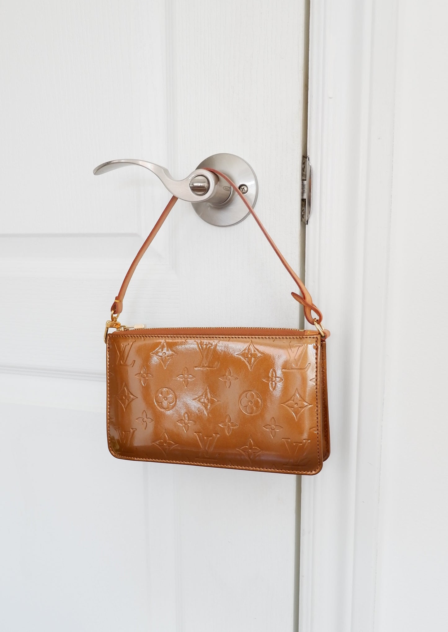 Authentic Preowned Louis Vuitton Gold Monogram Vernis Lexington Pochette