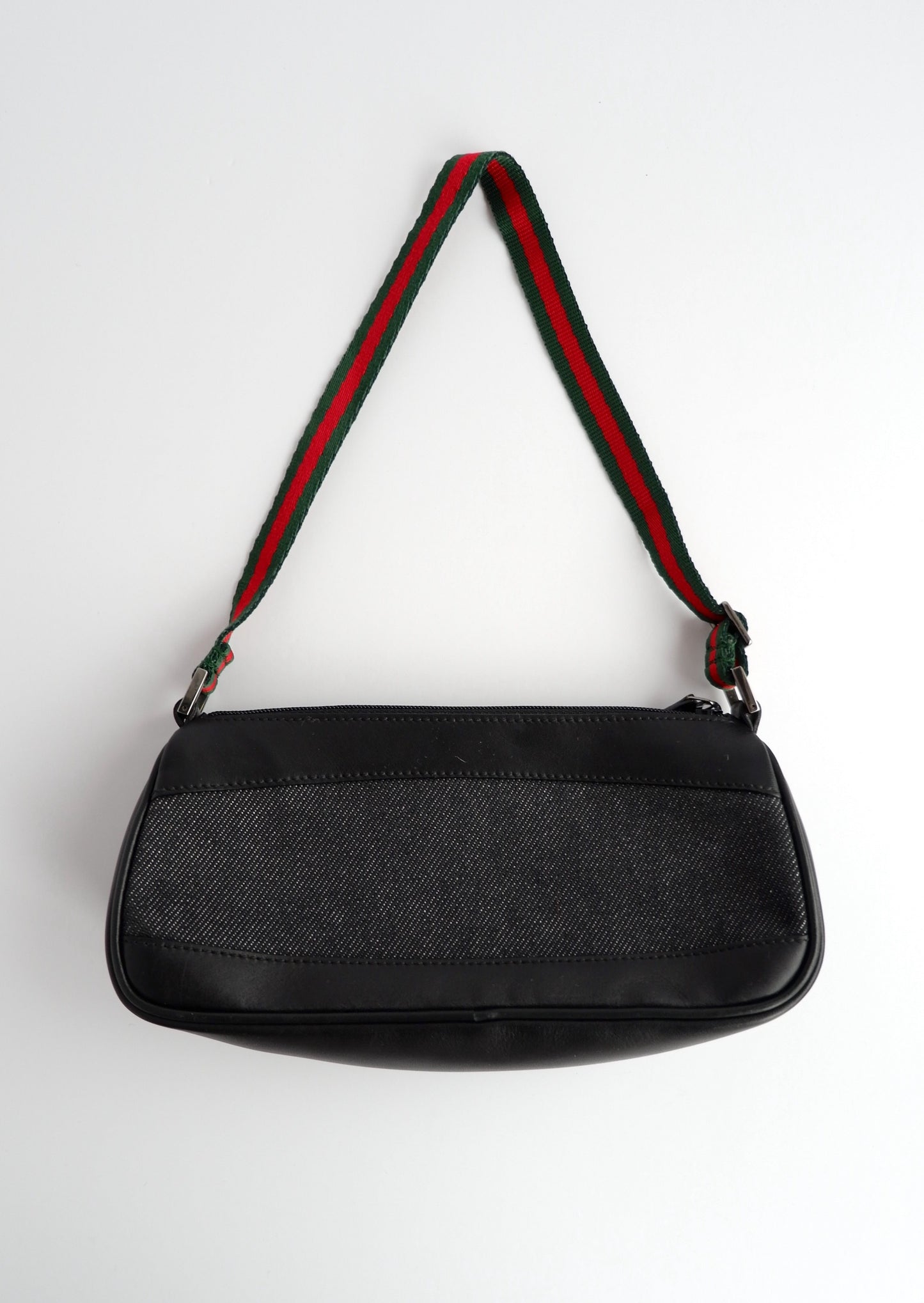 Authentic Preowned Gucci Black Denim / Leather Micro Shoulder Bag