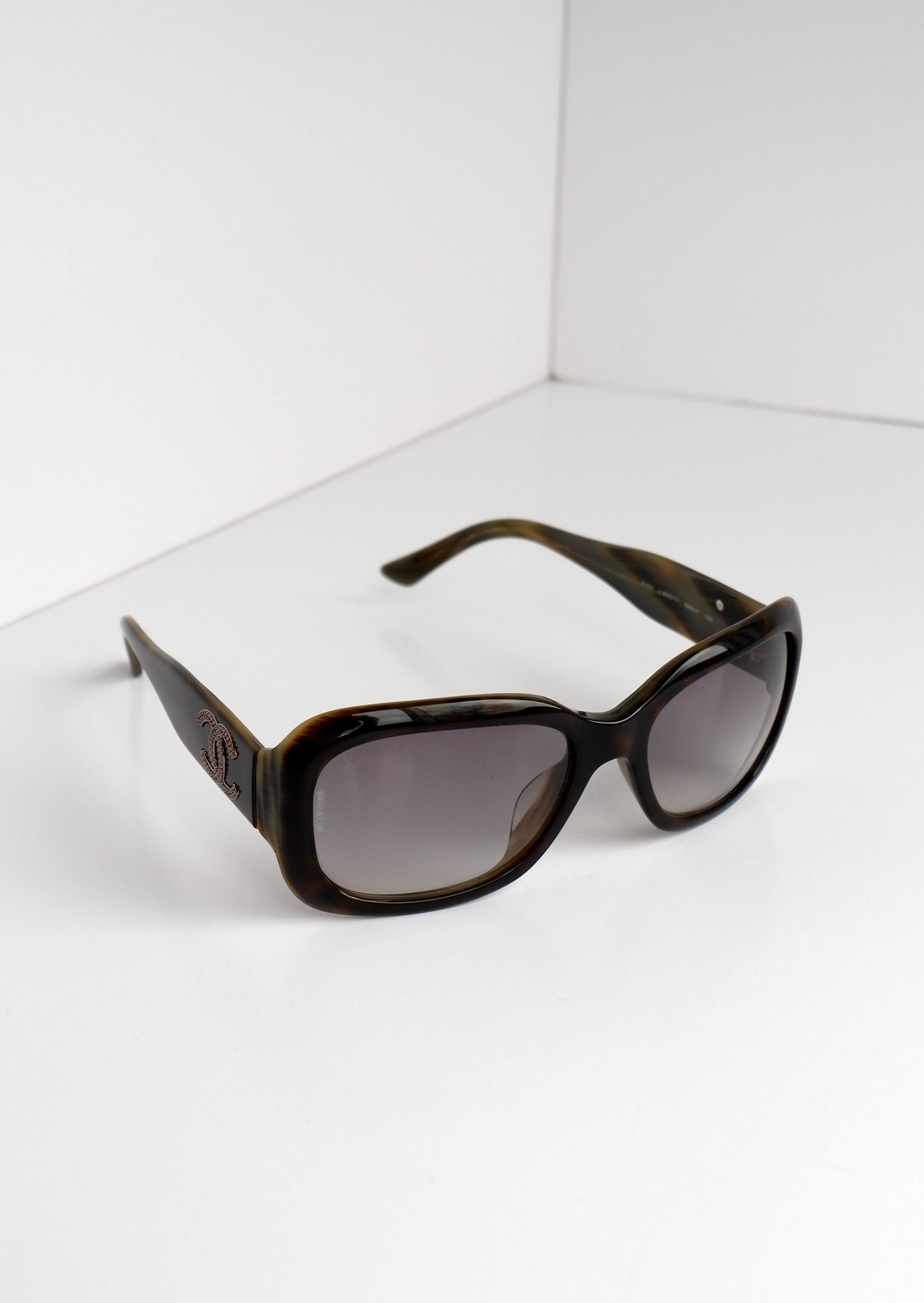 Authentic Preowned Chanel Brown Tortoise Square Frame Sunglasses