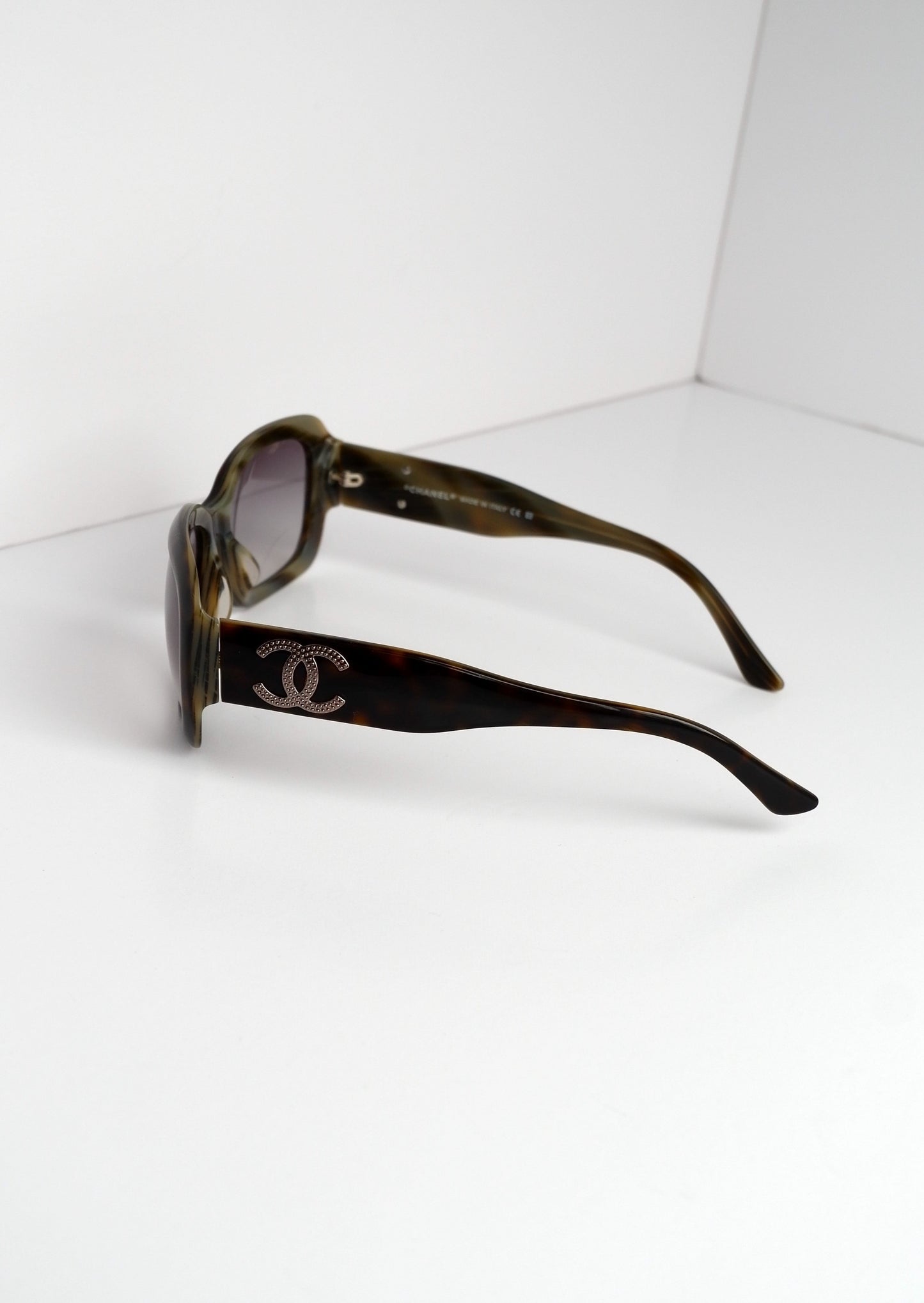 Authentic Preowned Chanel Brown Tortoise Square Frame Sunglasses