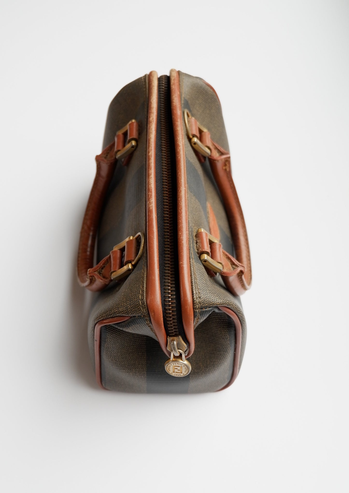 Authentic Preowned Vintage Fendi Mini Pequin Boston Bag