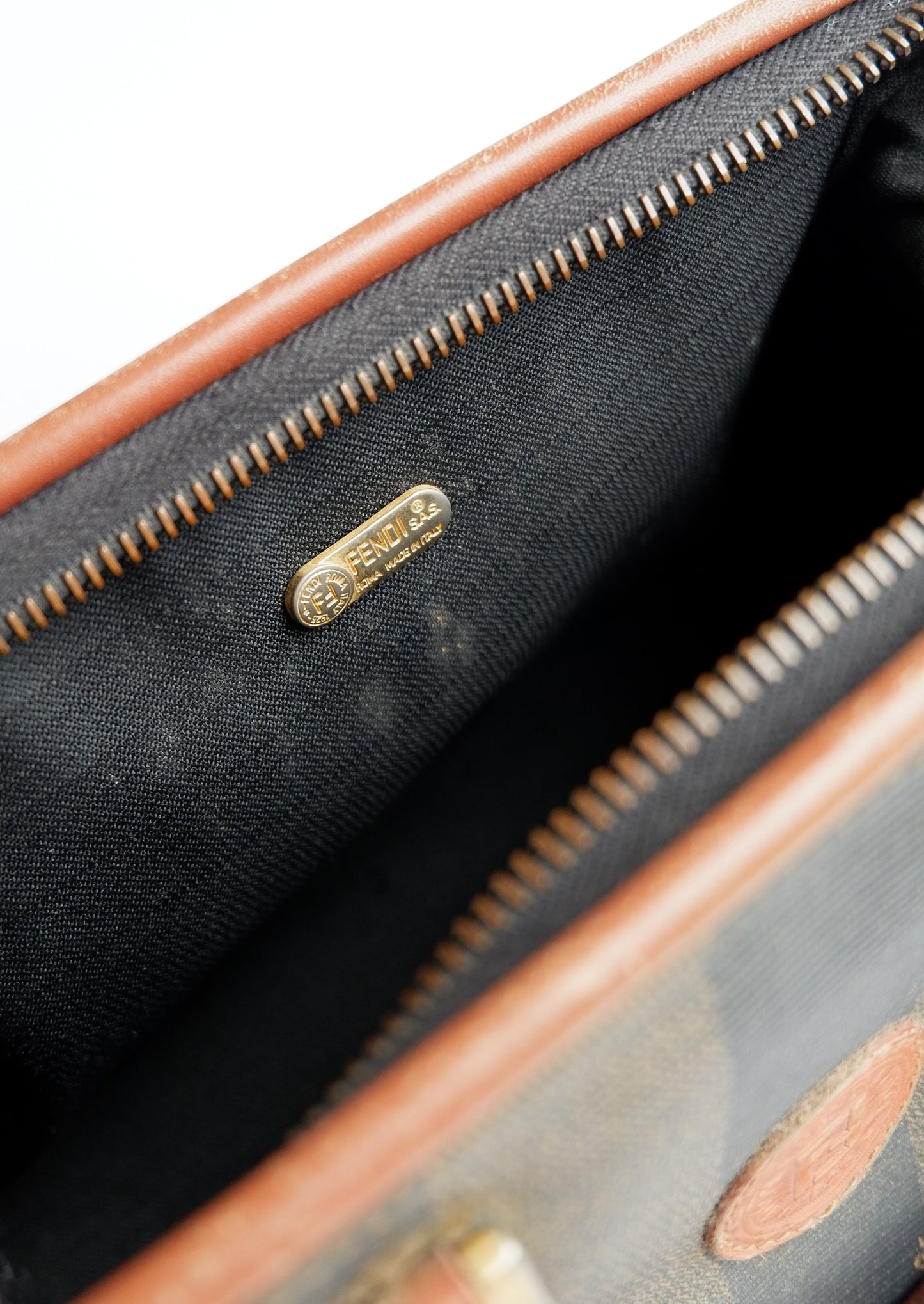 Authentic Preowned Vintage Fendi Mini Pequin Boston Bag