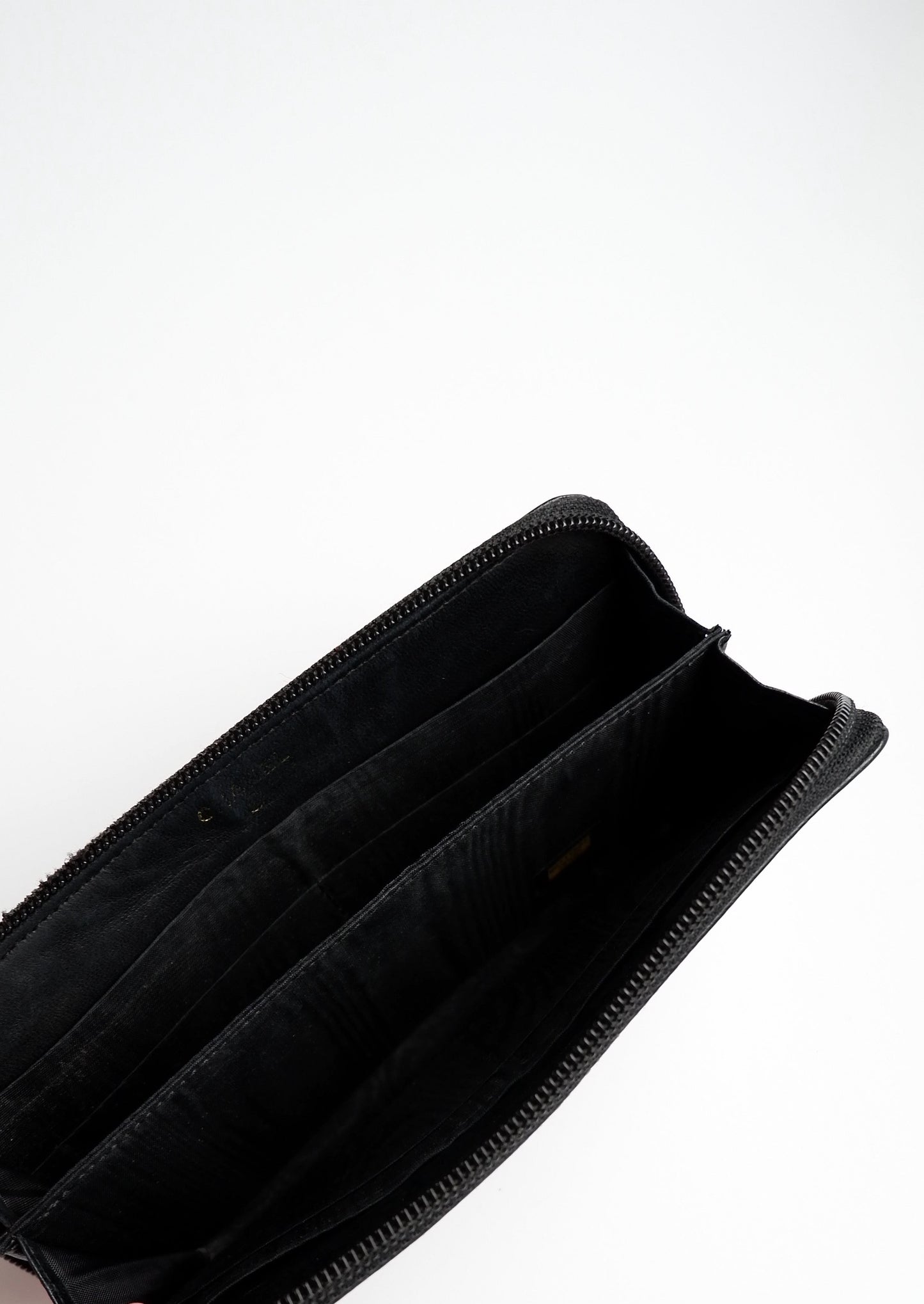 Authentic Preowned Chanel Black Caviar Zip Around Wallet - GHW