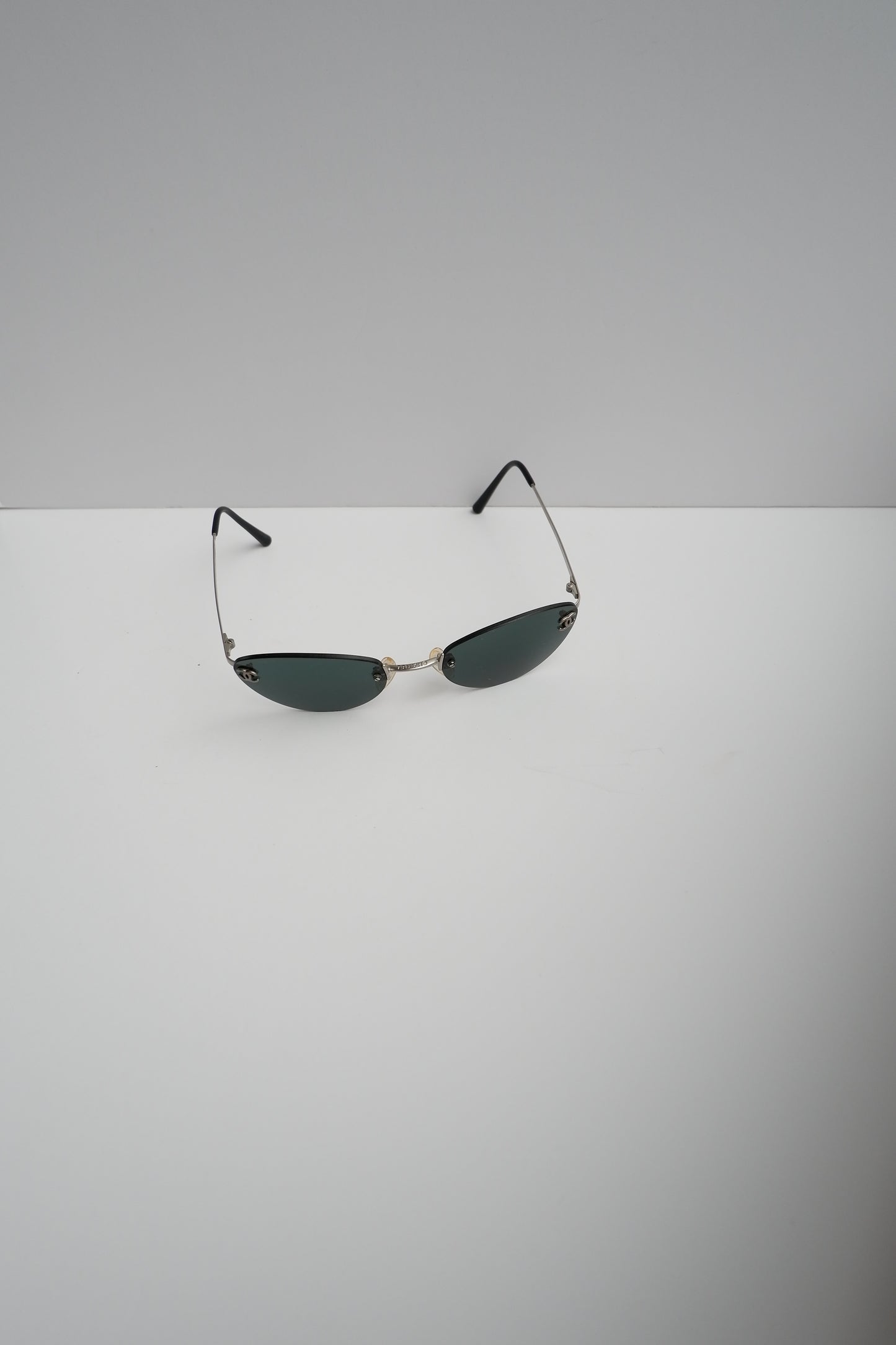 Authentic Preowned Vintage Chanel Cat Eye Metal Frame Sunglasses