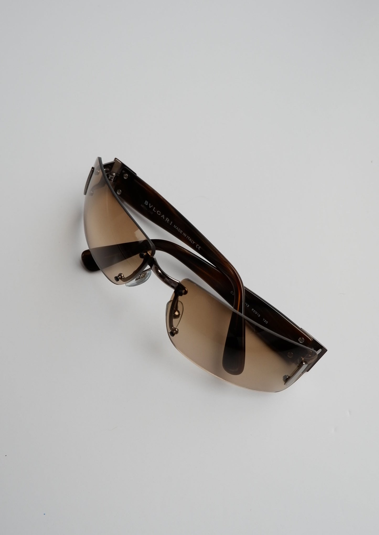 Authentic Preowned Vintage Bvlgari Brown Metal Square Frame Sunglasses