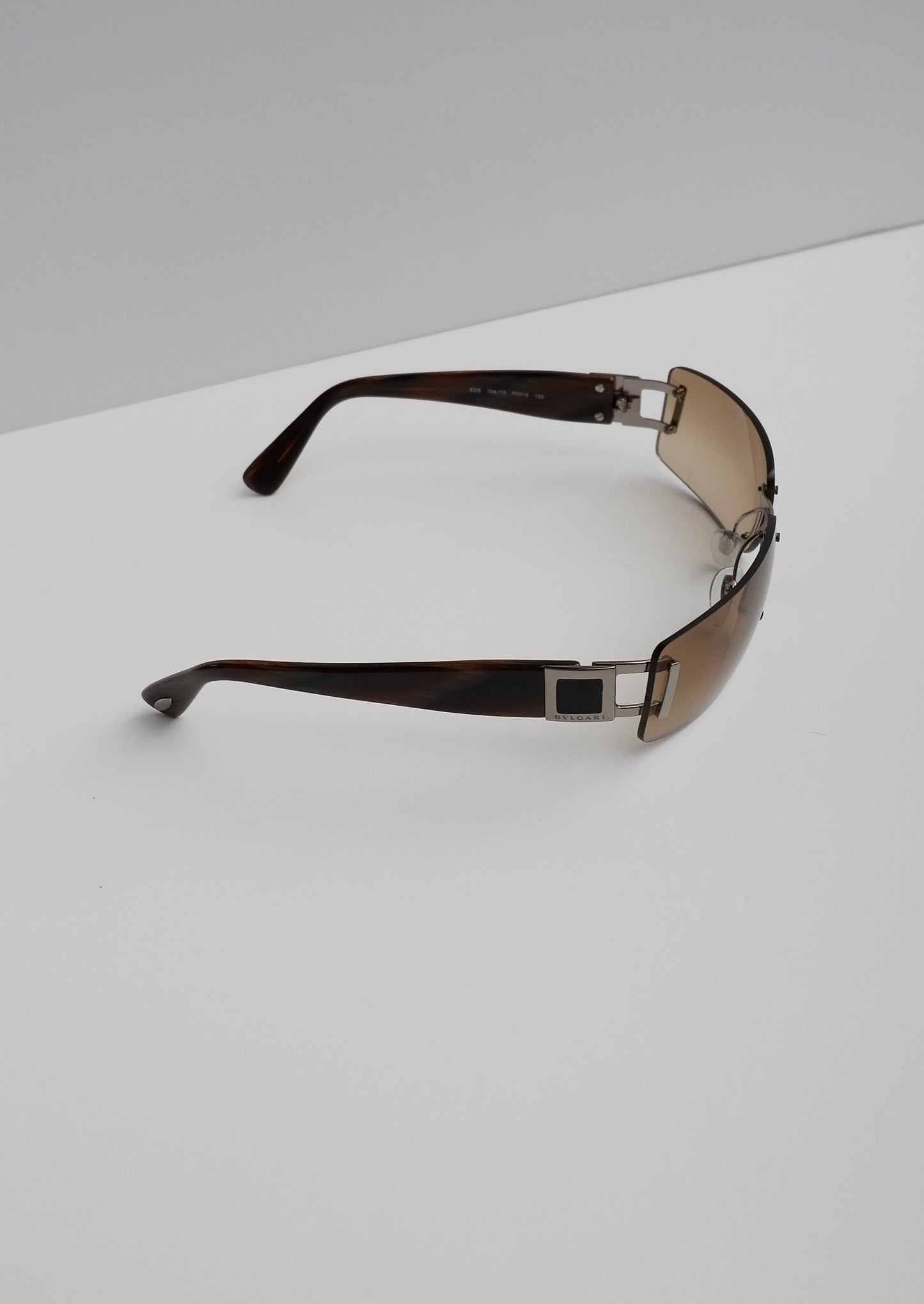 Authentic Preowned Vintage Bvlgari Brown Metal Square Frame Sunglasses