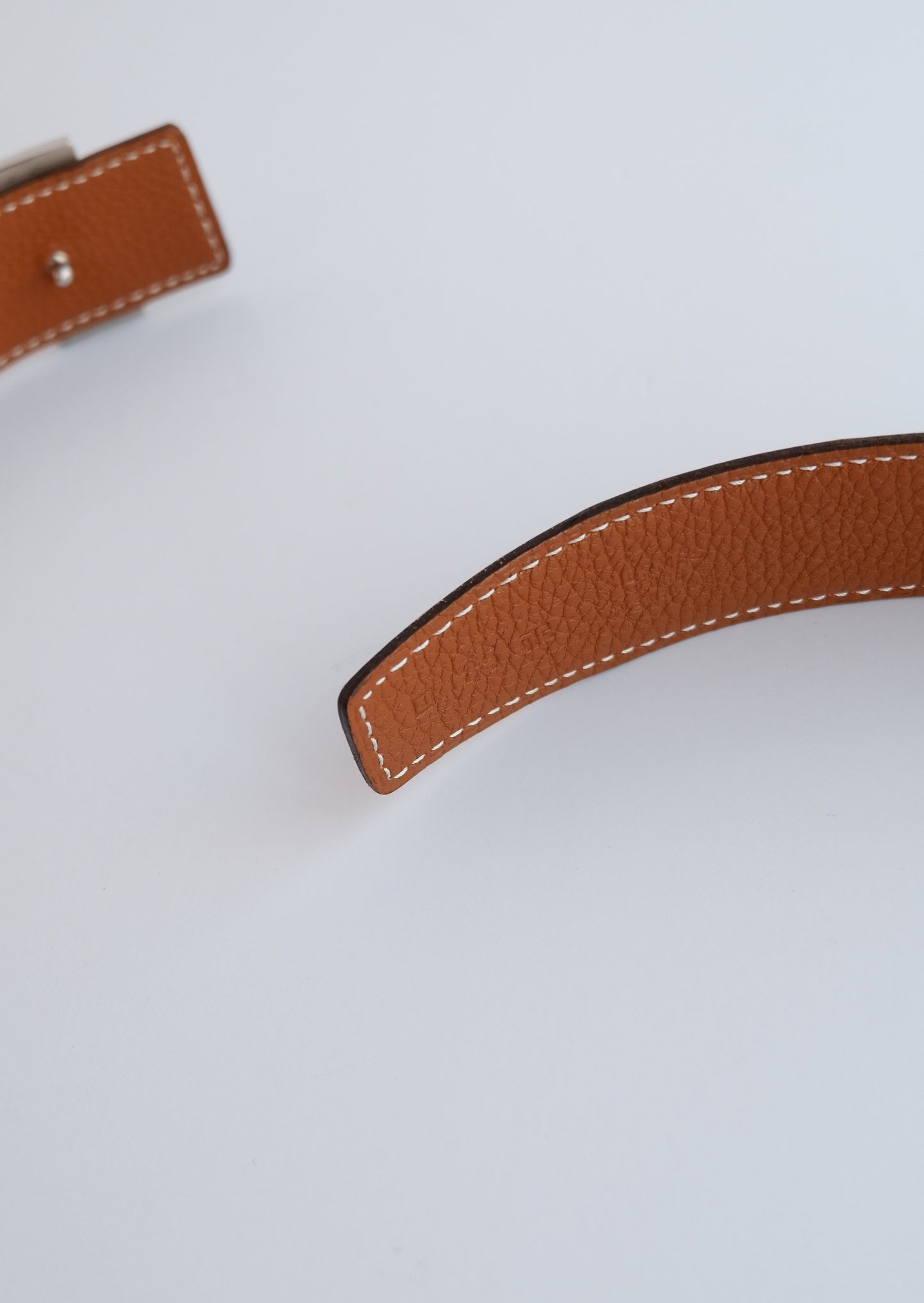 Authentic Preowned Hermes Black/Brown Constance Leather Reversible H Belt SHW - 85