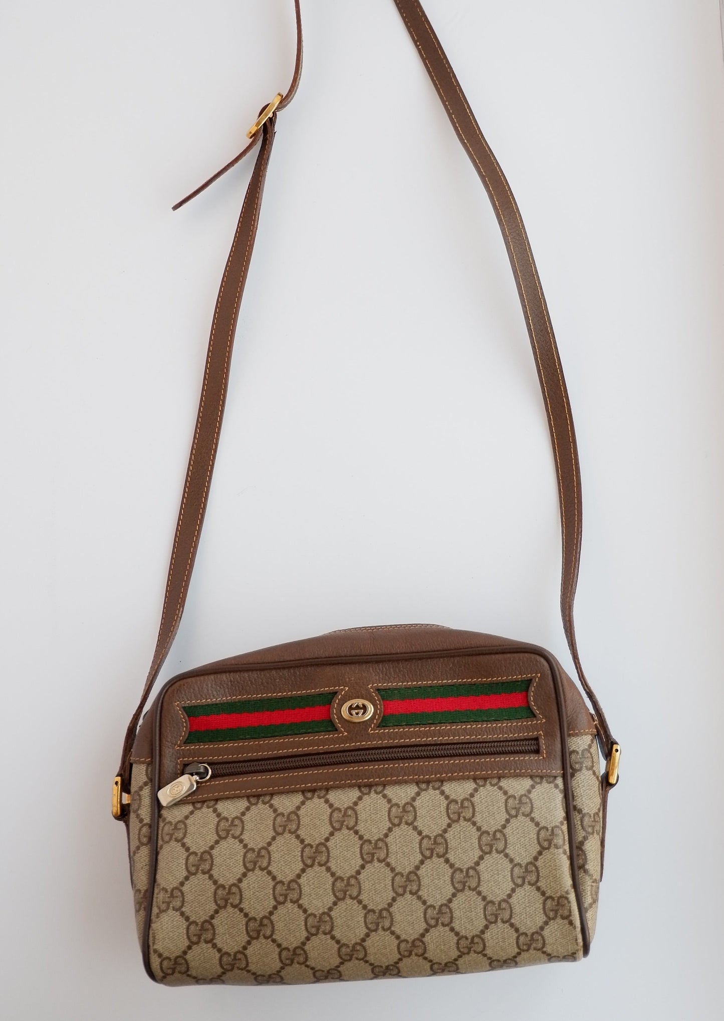 Authentic Preowned Vintage Gucci GG Canvas Crossbody Bag