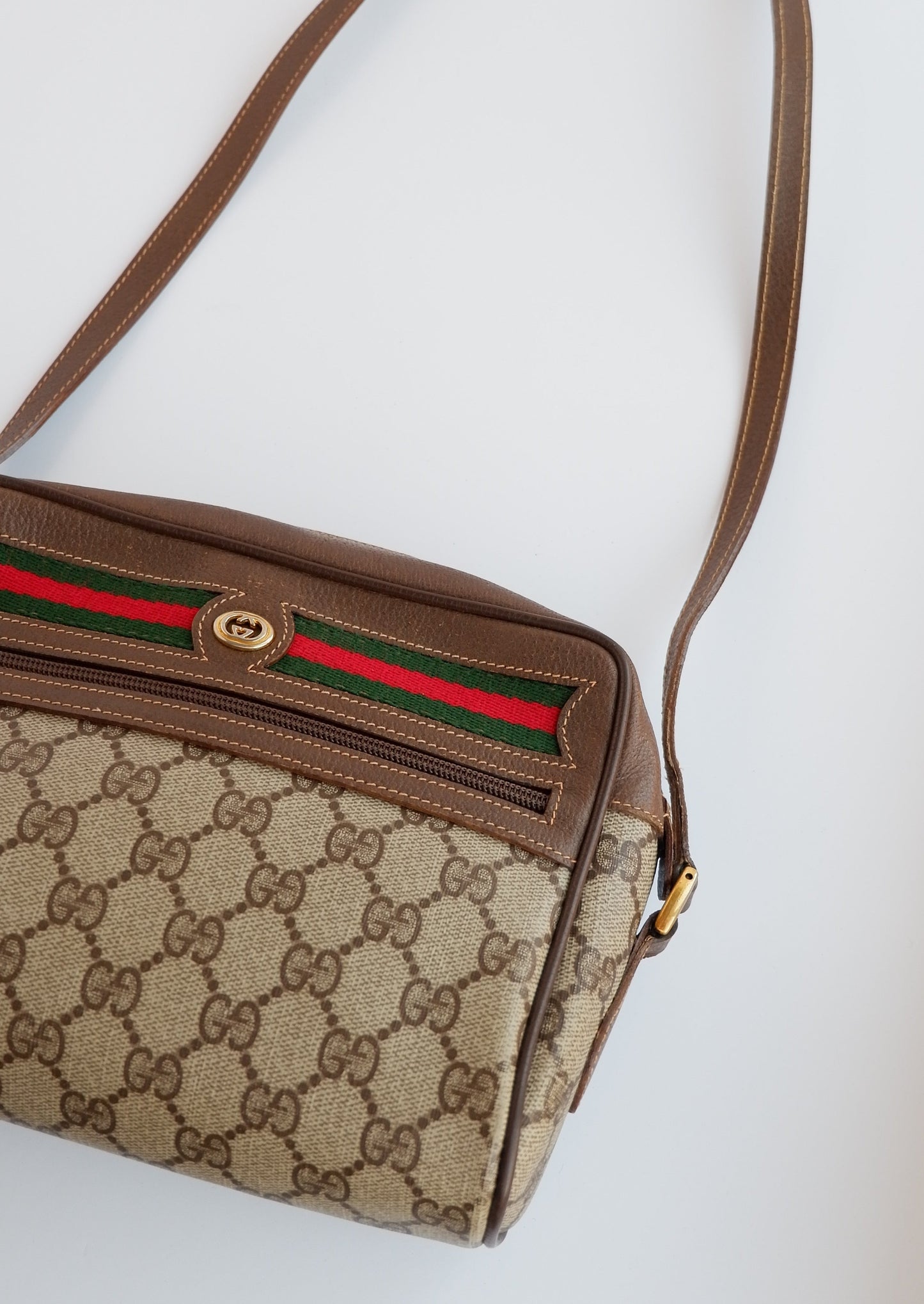 Authentic Preowned Vintage Gucci GG Canvas Crossbody Bag