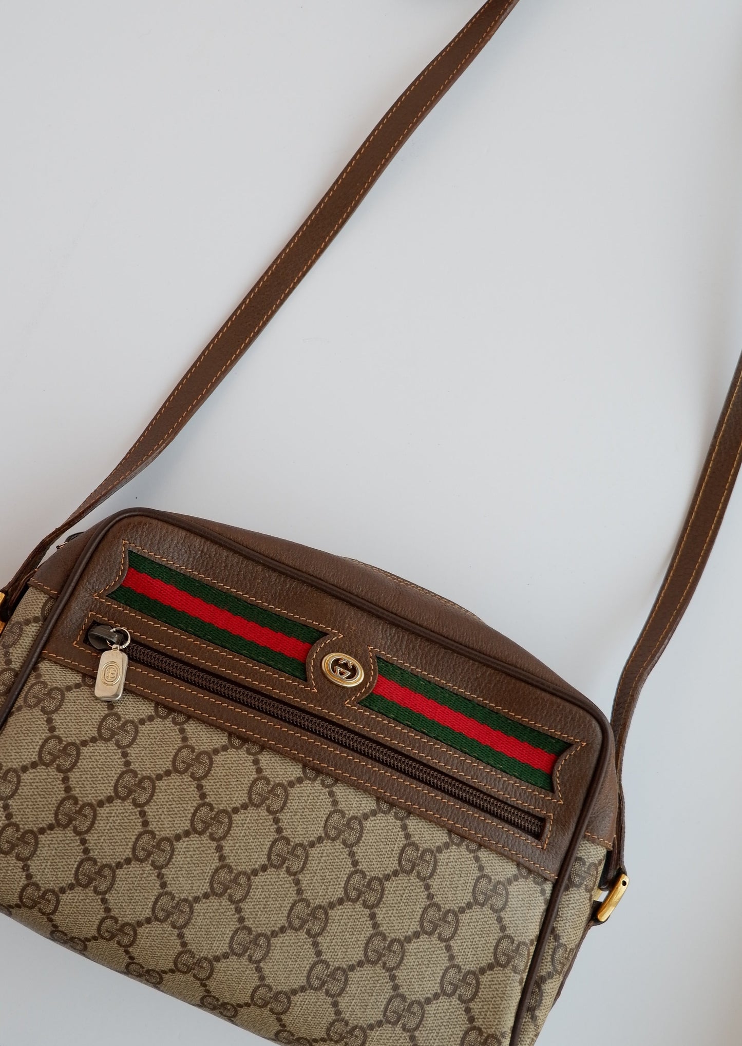 Authentic Preowned Vintage Gucci GG Canvas Crossbody Bag