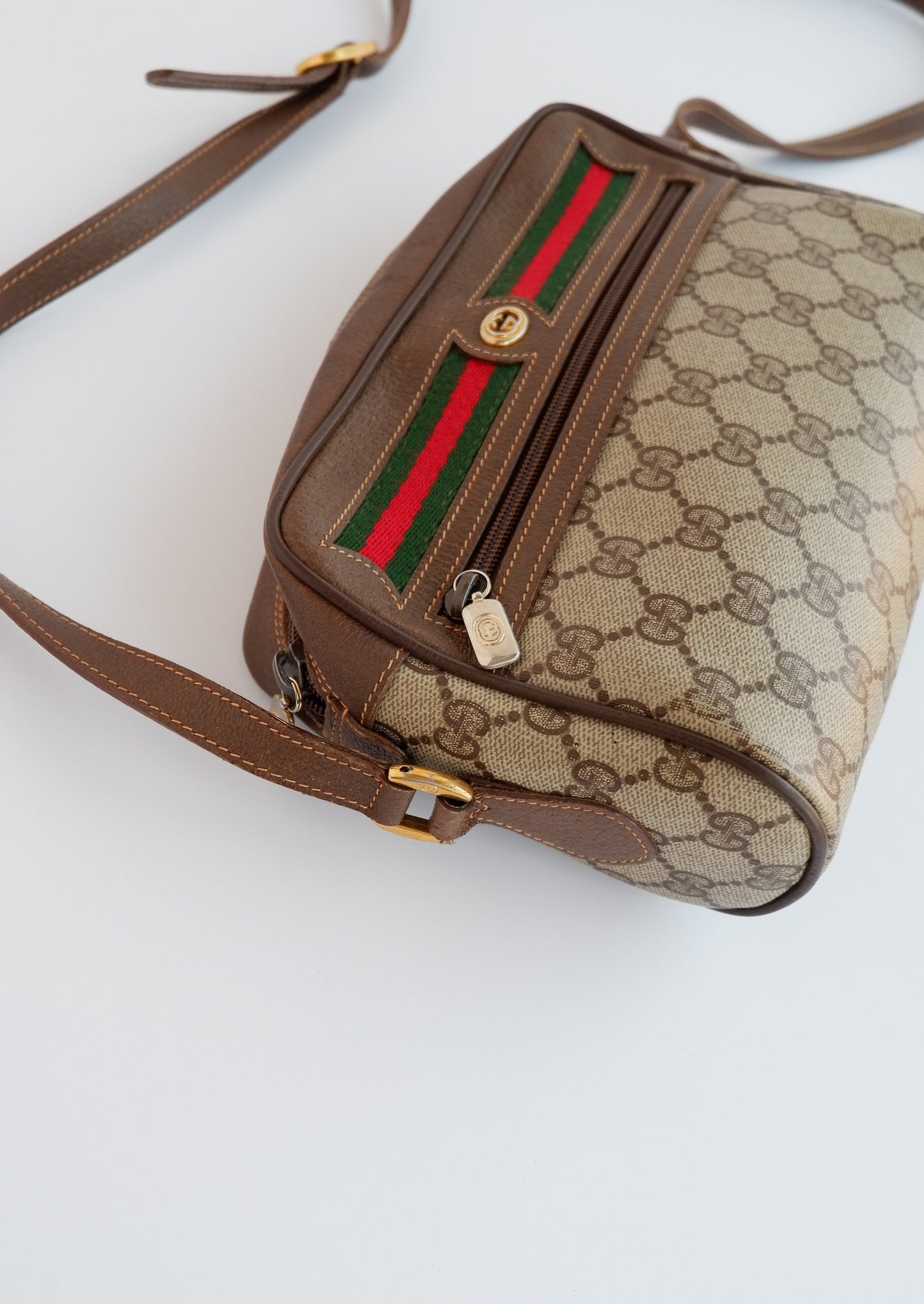 Authentic Preowned Vintage Gucci GG Canvas Crossbody Bag