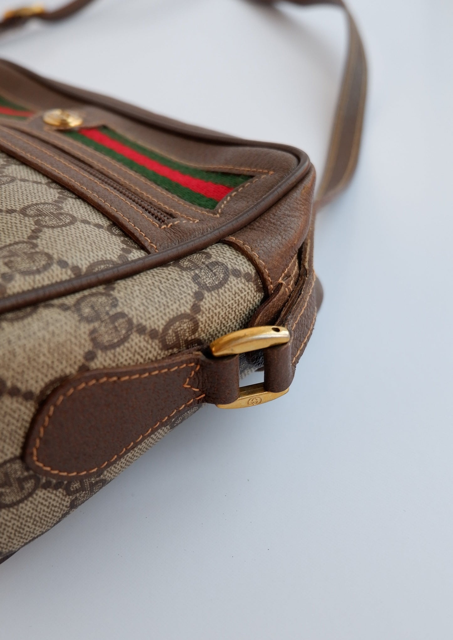 Authentic Preowned Vintage Gucci GG Canvas Crossbody Bag