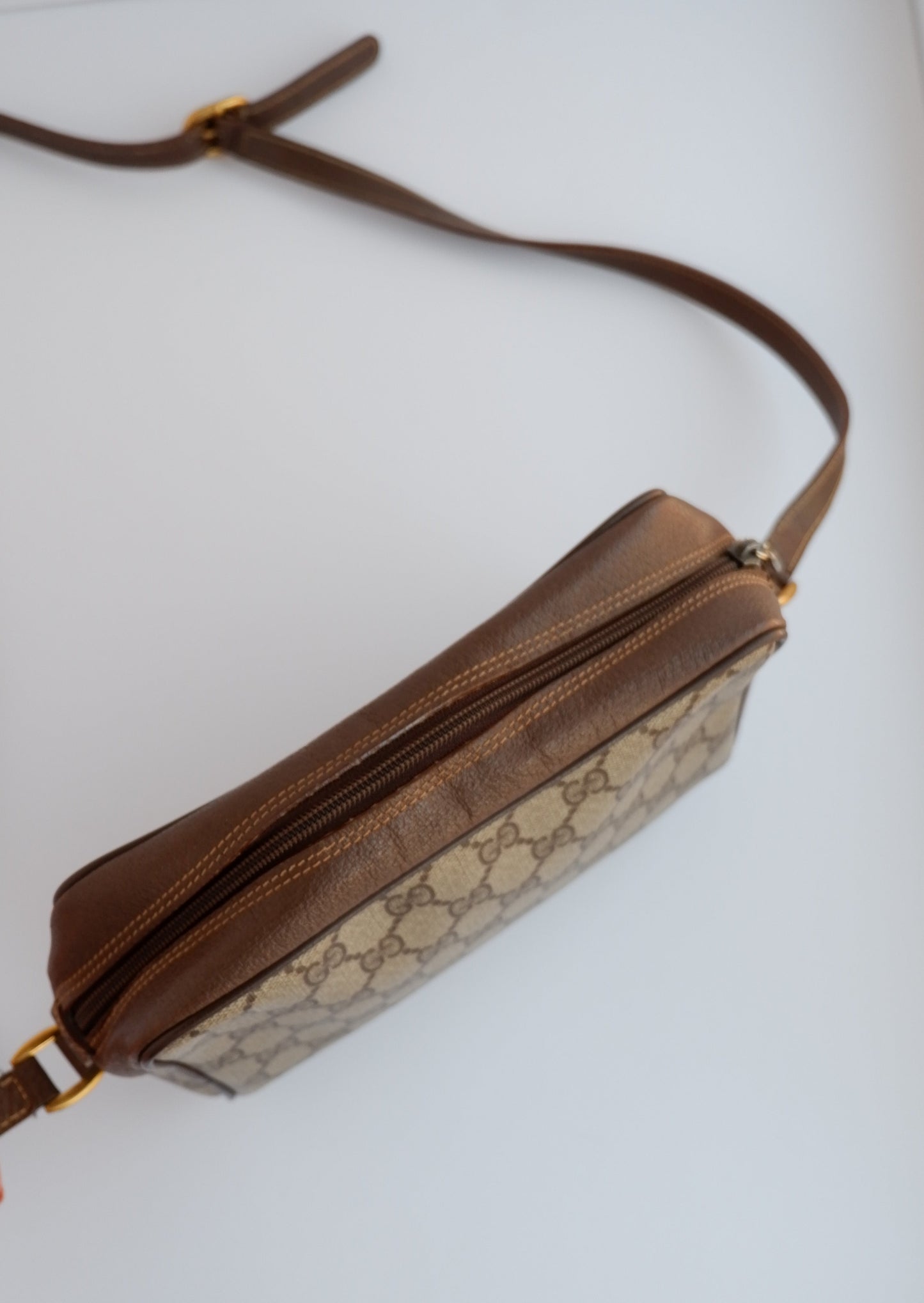 Authentic Preowned Vintage Gucci GG Canvas Crossbody Bag