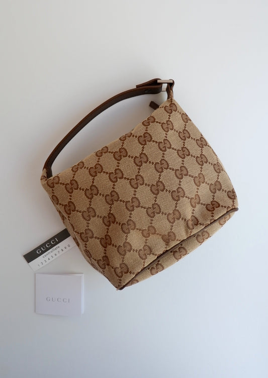 Authentic Preowned Gucci Brown GG Canvas Pouch Bag