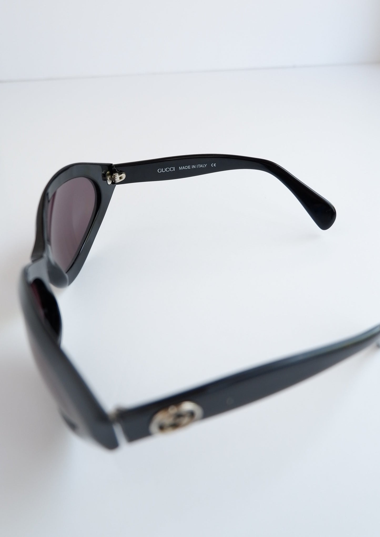 Authentic Preowned Vintage Gucci Black Round Frame Sunglasses