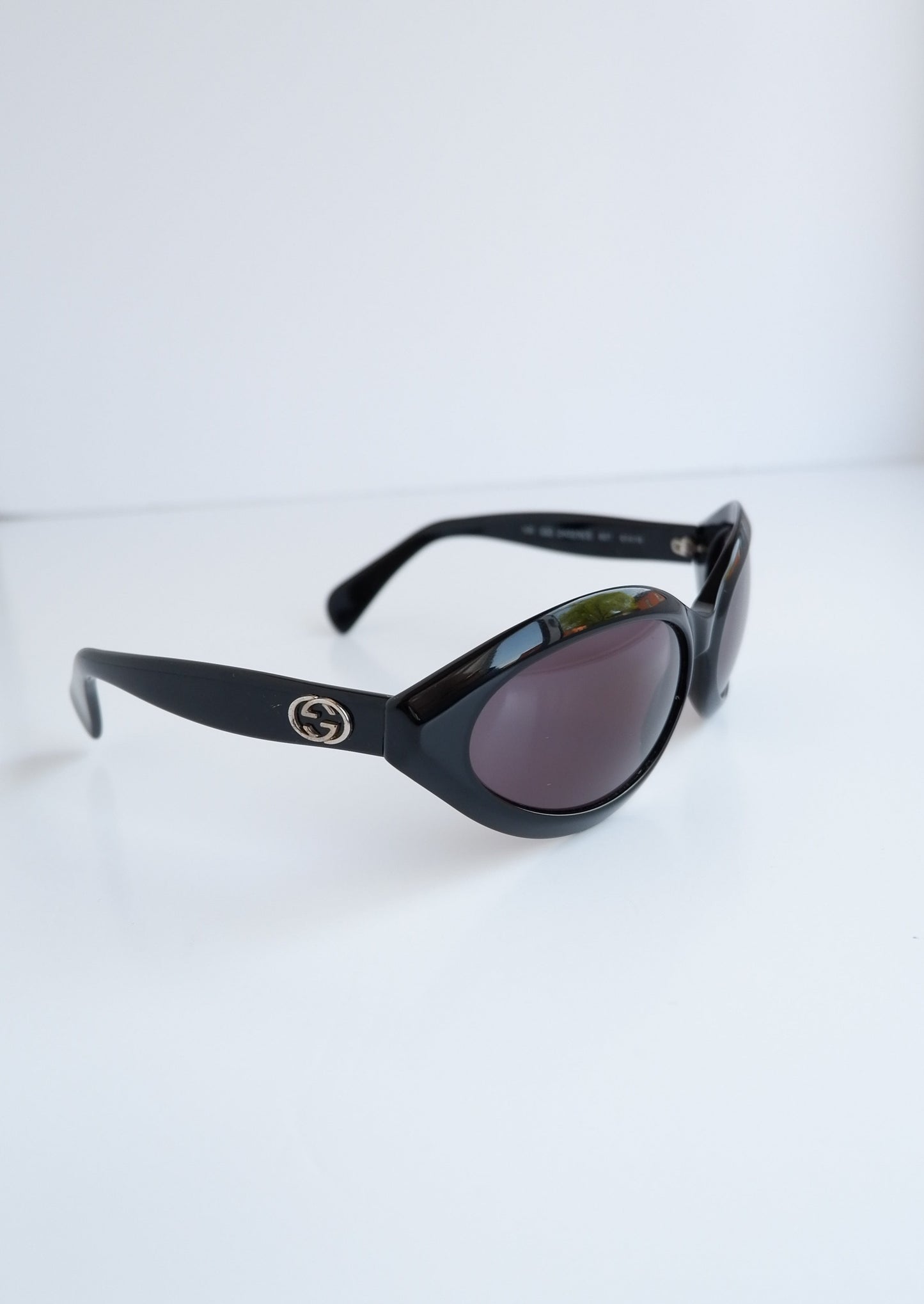 Authentic Preowned Vintage Gucci Black Round Frame Sunglasses
