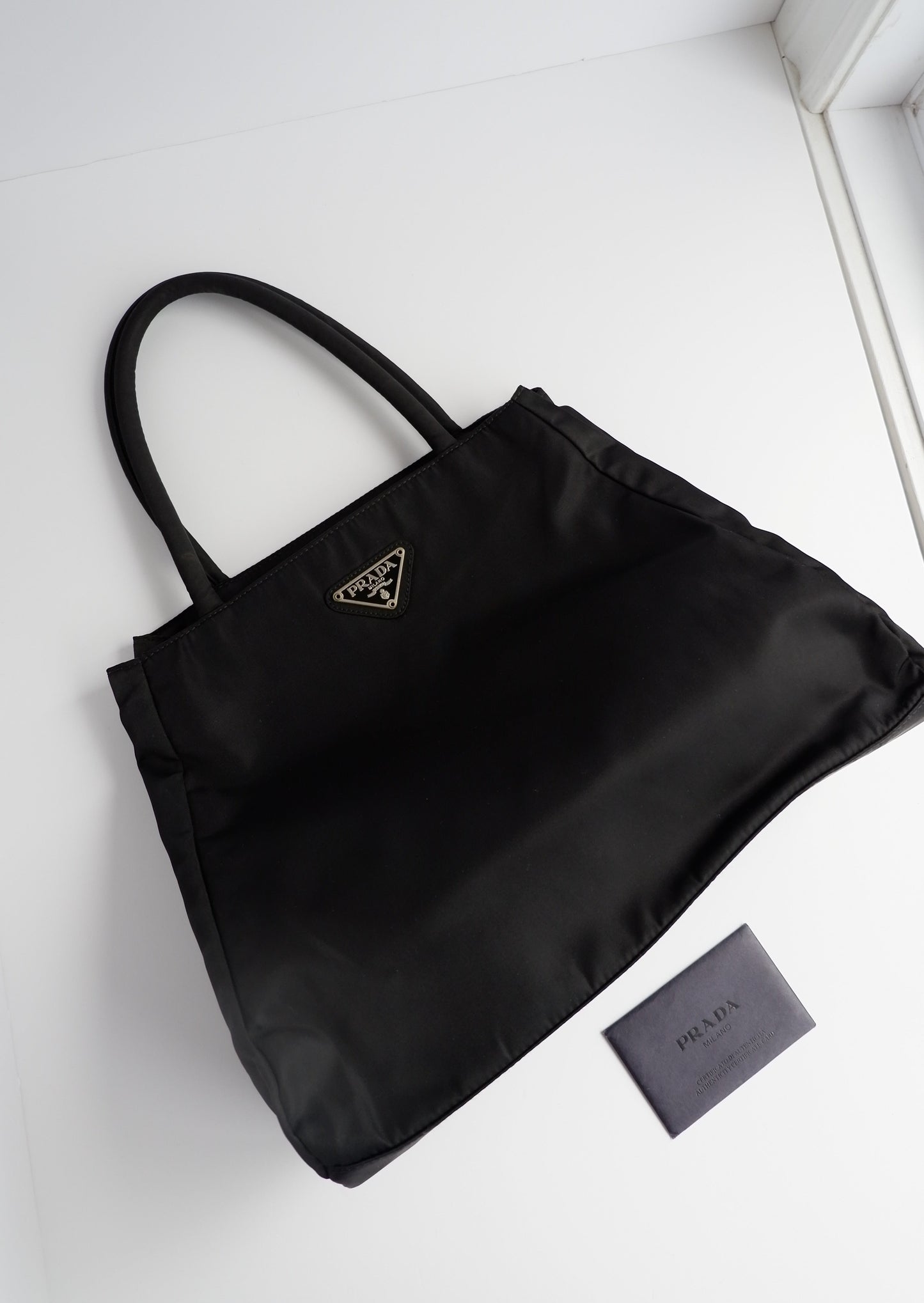 Authentic Preowned Vintage Prada Black Nylon Top Handle Tote