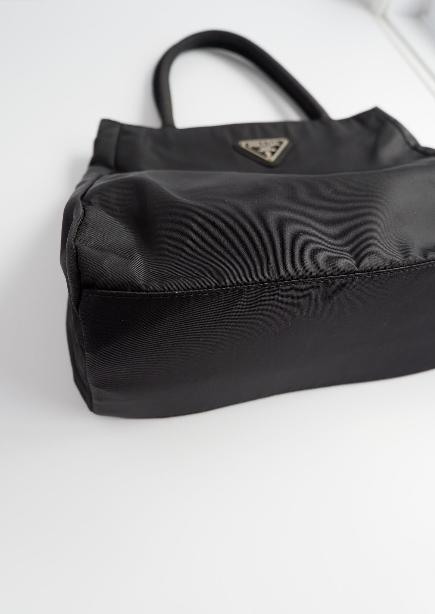 Authentic Preowned Vintage Prada Black Nylon Top Handle Tote