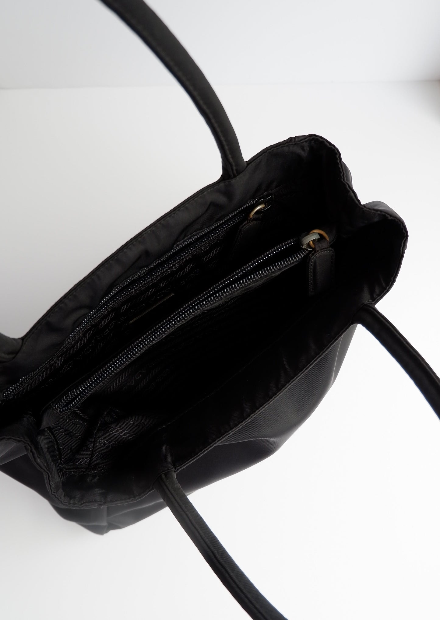 Authentic Preowned Vintage Prada Black Nylon Top Handle Tote