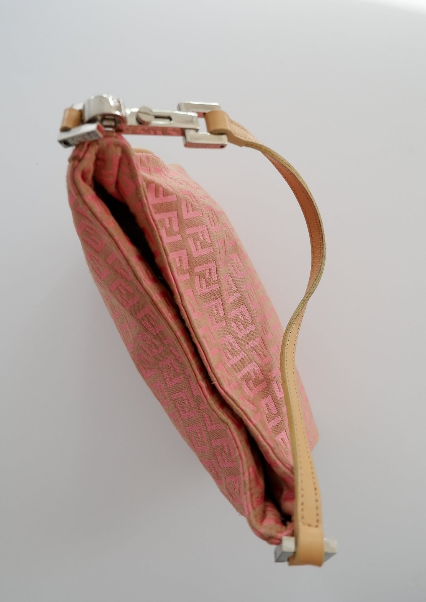 Authentic Preowned Vintage Fendi Pink Zucchino Shoulder Bag