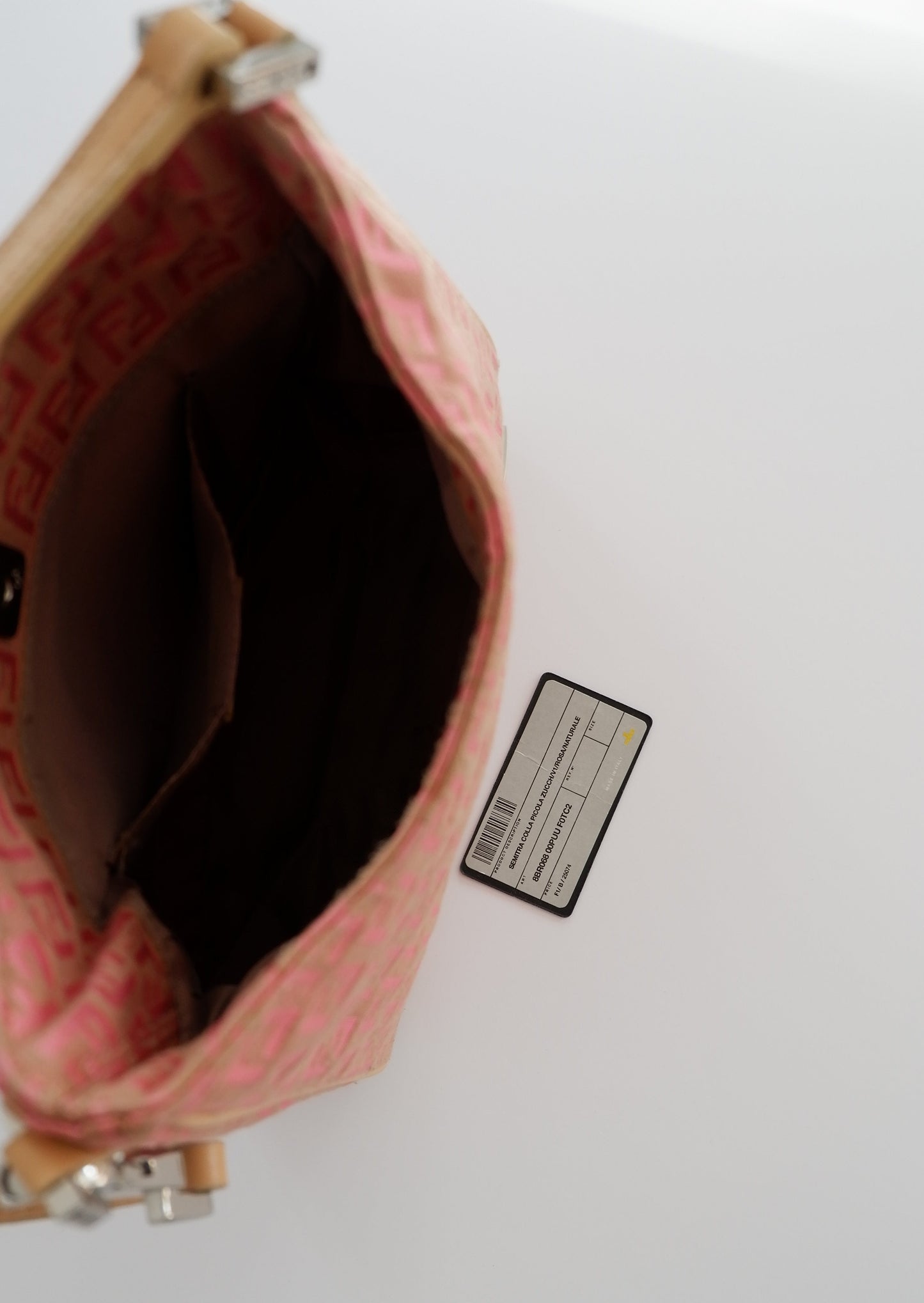 Authentic Preowned Vintage Fendi Pink Zucchino Shoulder Bag