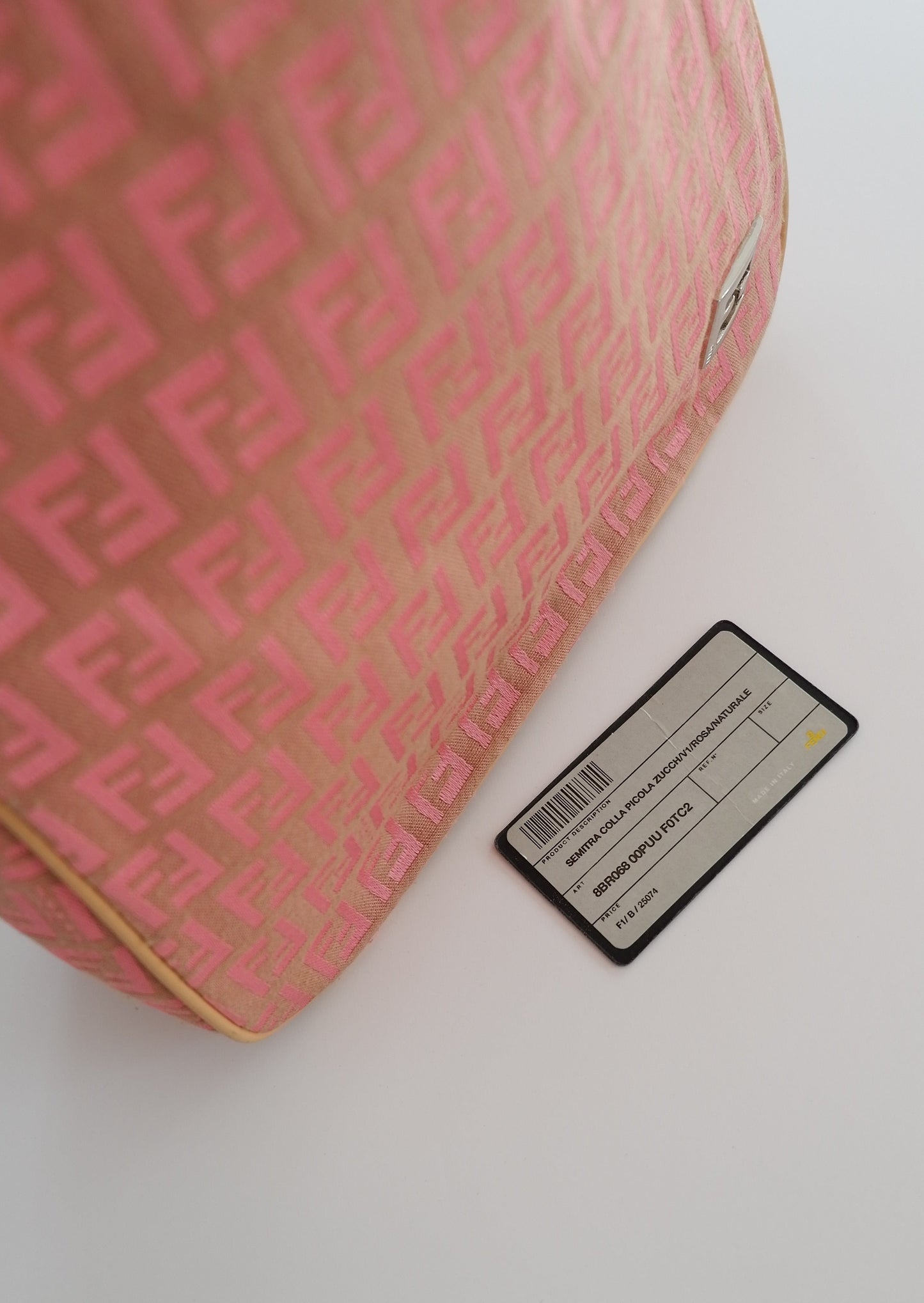 Authentic Preowned Vintage Fendi Pink Zucchino Shoulder Bag