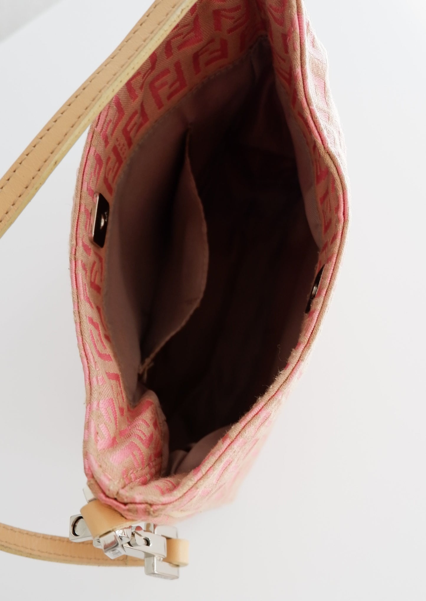 Authentic Preowned Vintage Fendi Pink Zucchino Shoulder Bag