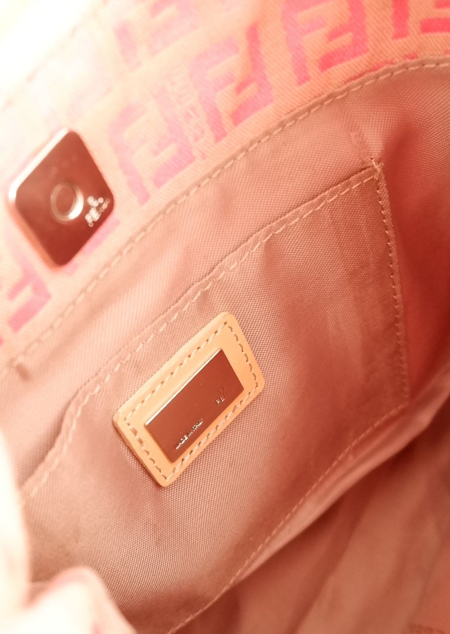 Authentic Preowned Vintage Fendi Pink Zucchino Shoulder Bag