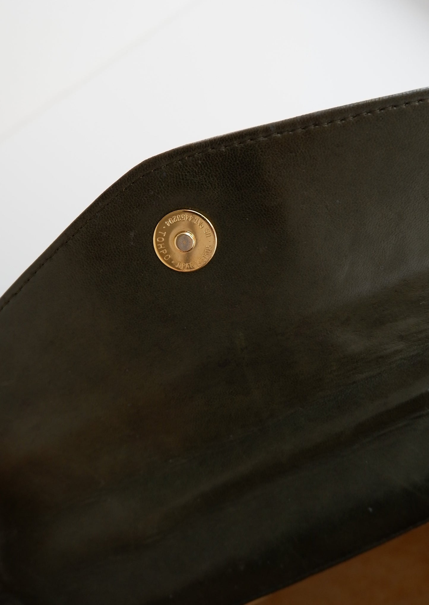 Authentic Preowned Vintage Bottega Veneta Green/Khaki Woven Clutch (Like Current Andiamo Clutch)