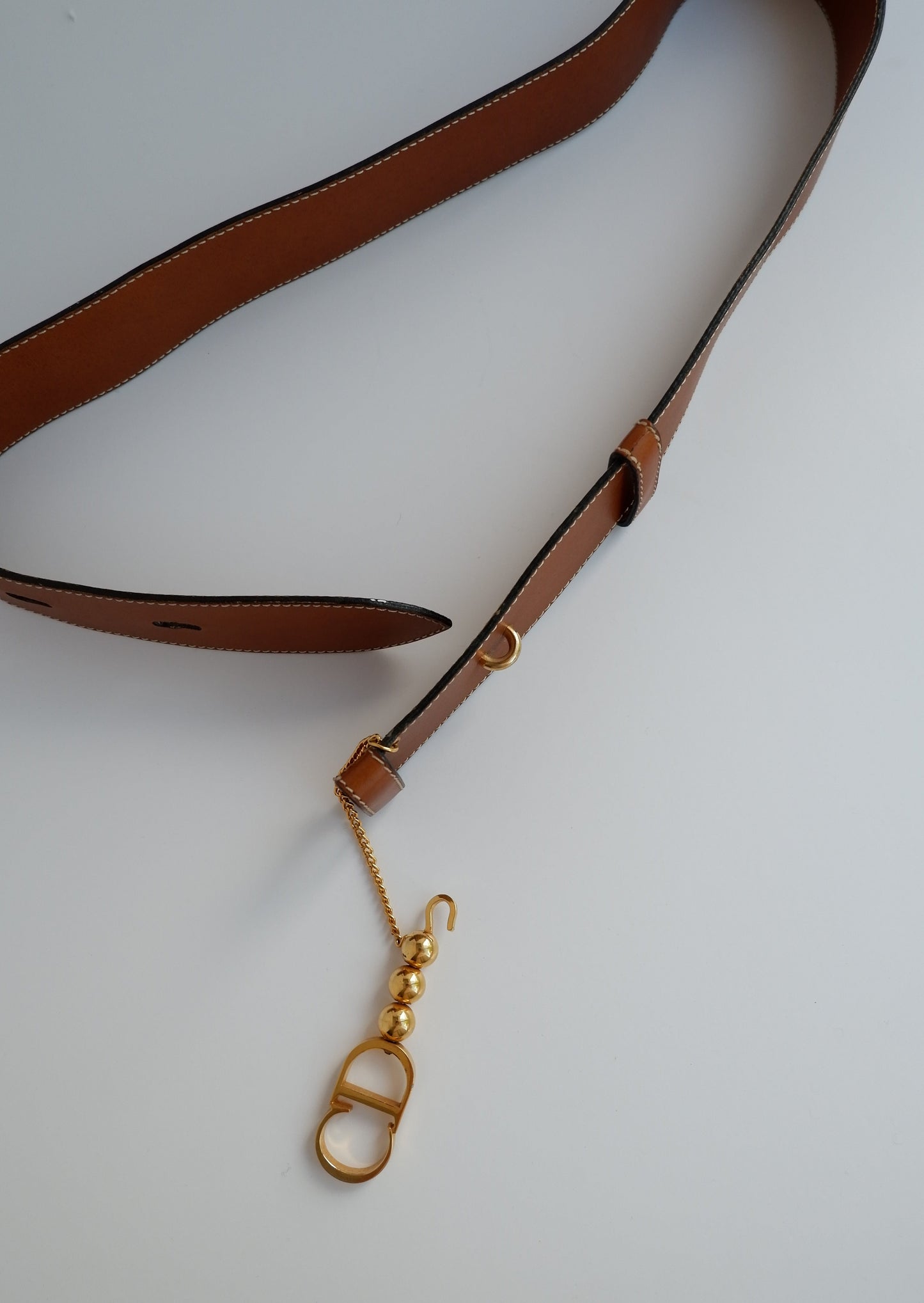 Authentic Preowned Dior Brown CD Gold Chain Belt - 80