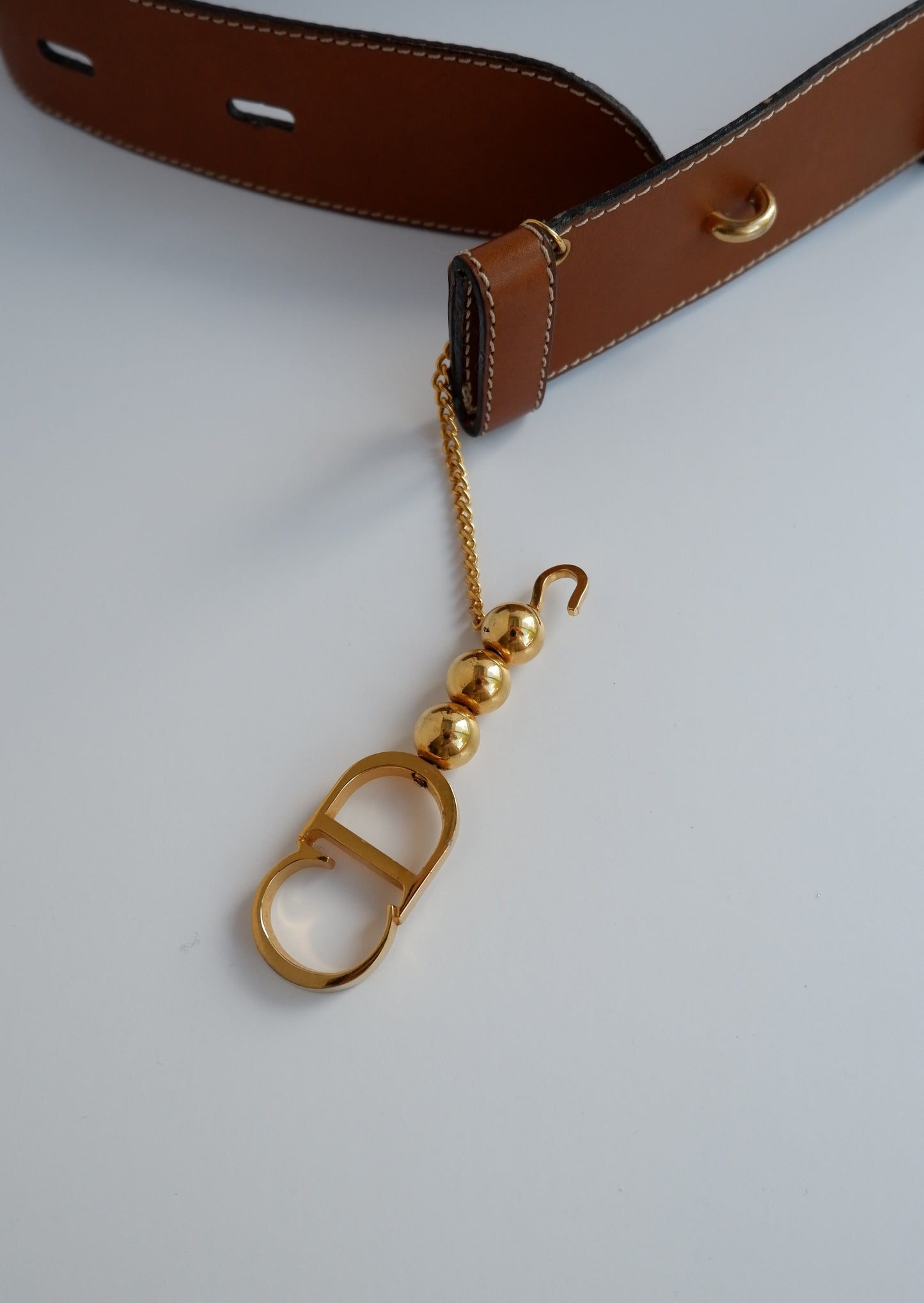 Authentic Preowned Dior Brown CD Gold Chain Belt - 80