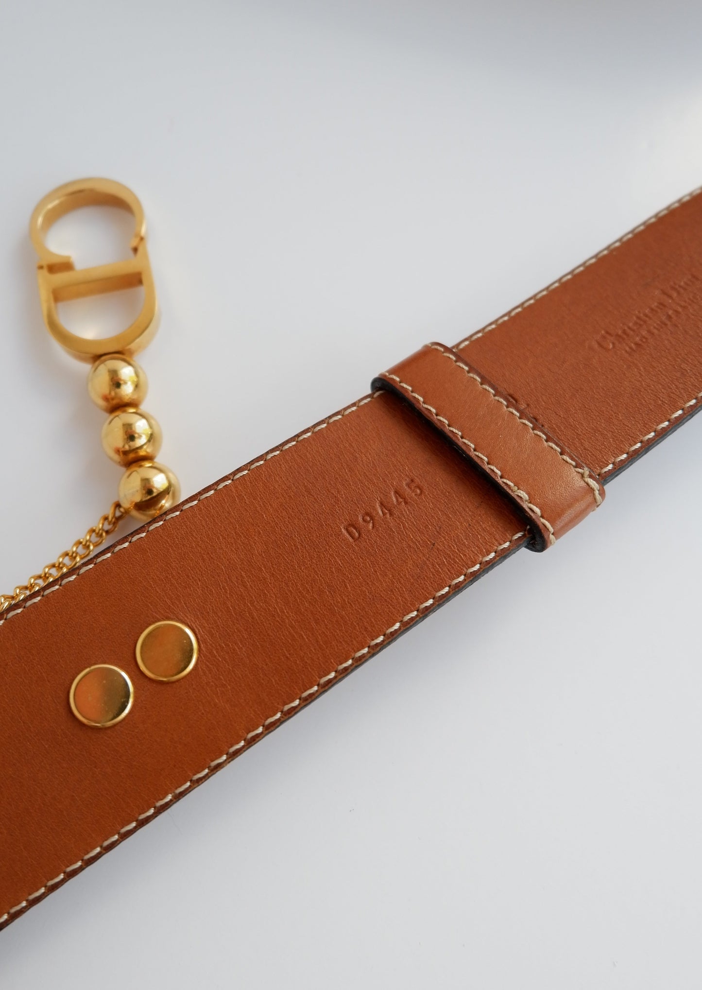 Authentic Preowned Dior Brown CD Gold Chain Belt - 80