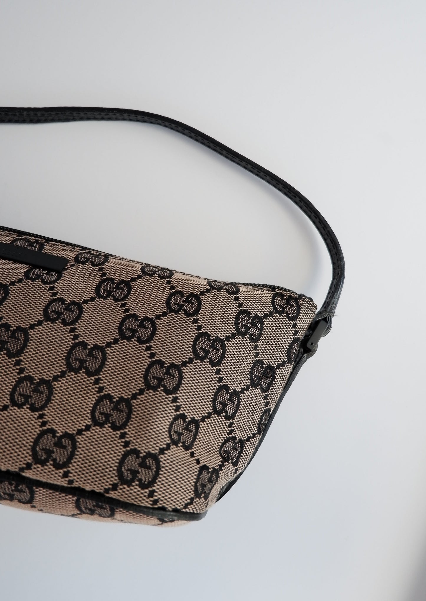 Authentic Preowned Gucci Beige/ Black Boat Pochette